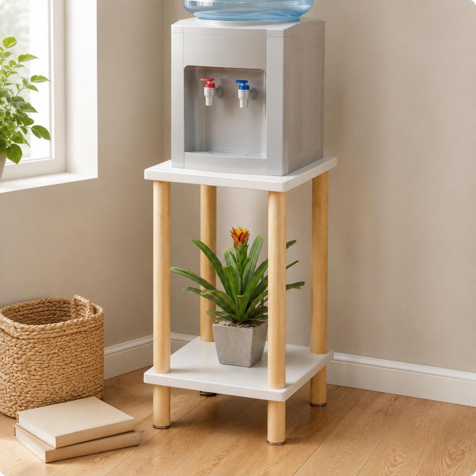 Water Dispenser Stand Space Saving Water Chiller Table Multifunction 2-Tier Side Table for Living Room, Beside Sofa 30-30-53cm-image-44