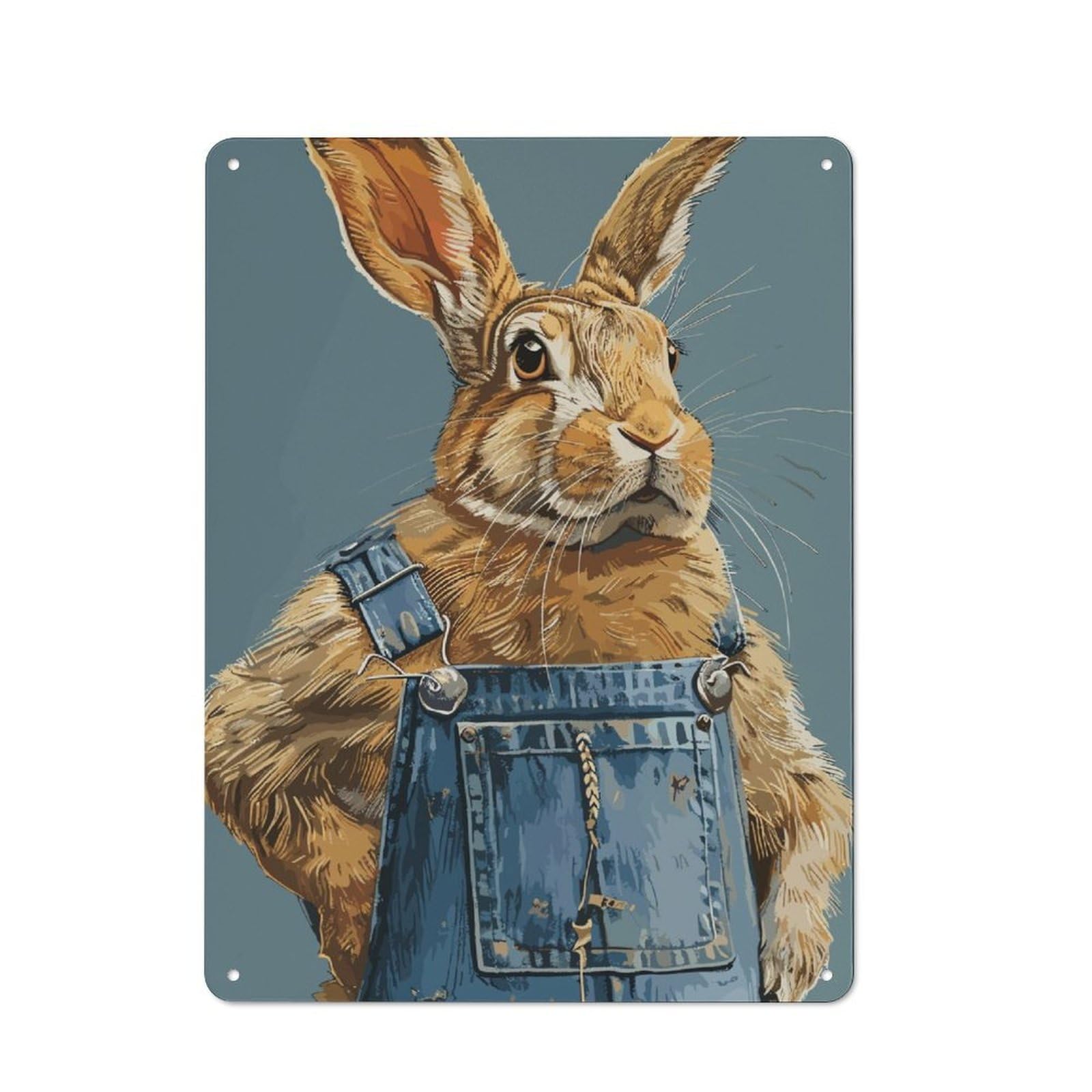 Junmoney Rabbit Fashion Retro-Style Metal Plaque 40X30cm For Garage Or Workshop, For Garage, Workshop And Man Cave Decoration