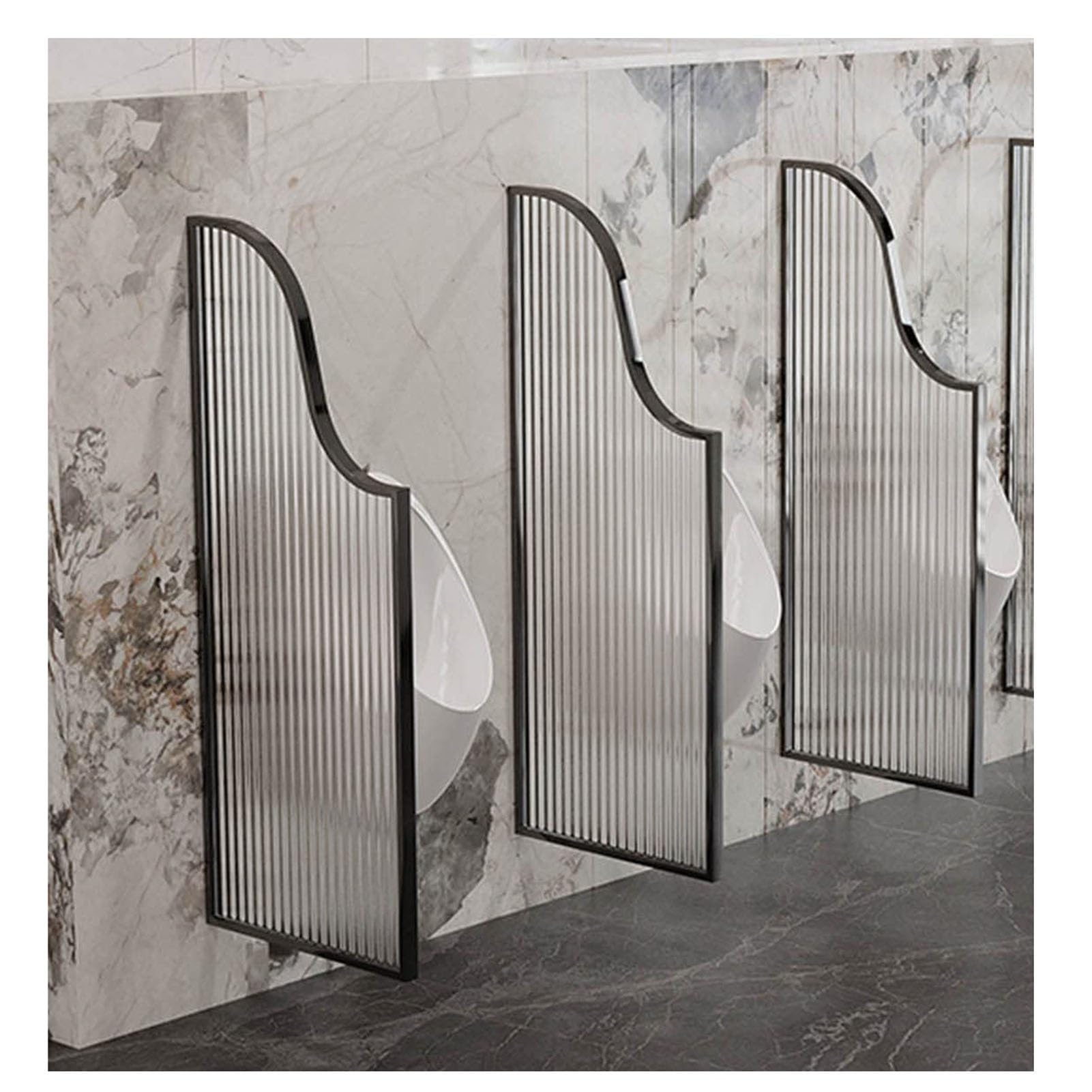 AYCDL Urinal Partition Protection Screen Floor-standing Adult Urinal Baffle Hotel/public Toilet Urinal Partition Extender,Black-1PCS