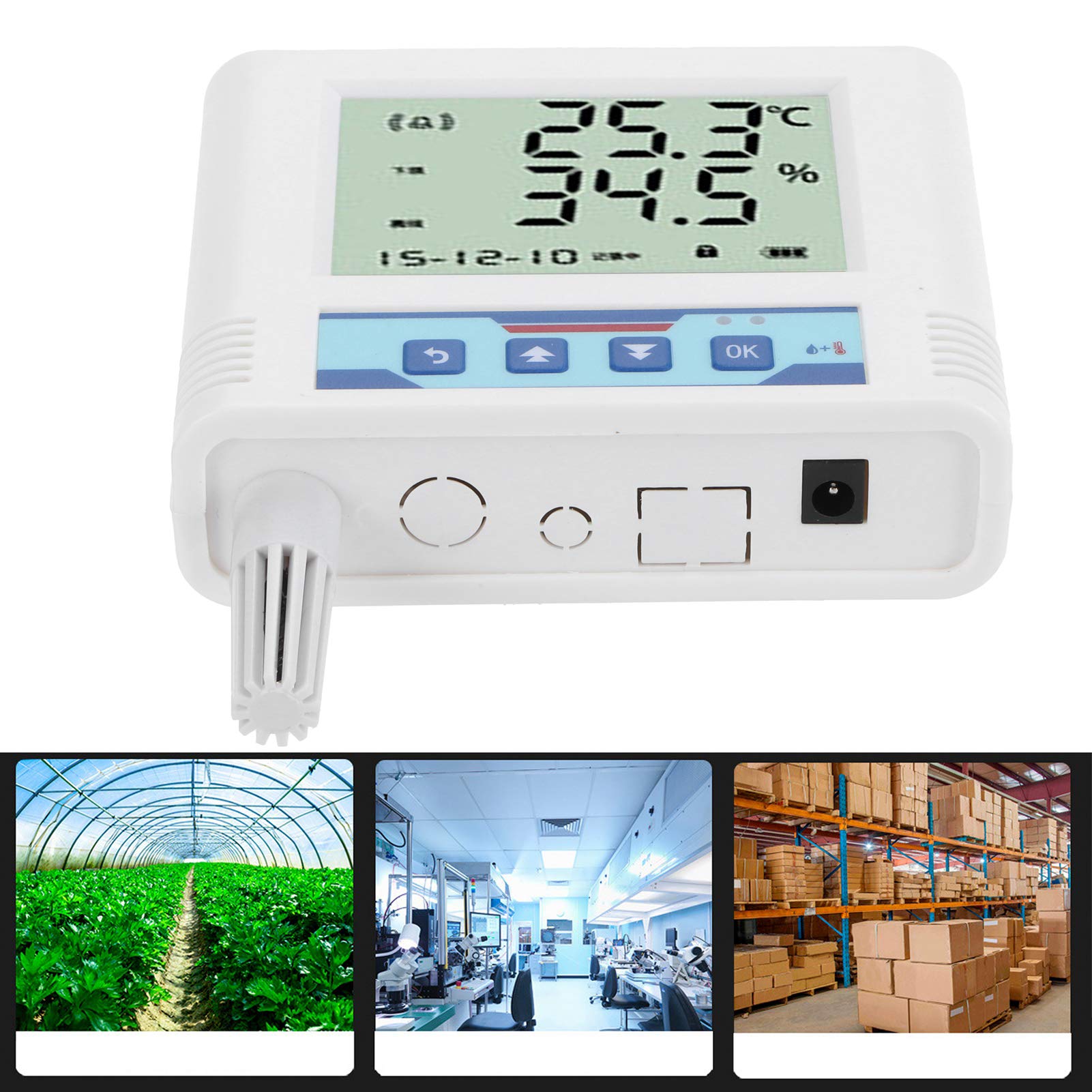 Cocoarm Sensore di umidità della Temperatura WiFi Registratore di Temperatura e umidità Wireless ABS da 40 a 176 Fahrenheit Ampio Display 65535 Registri per la Sala Server del Laboratorio del
