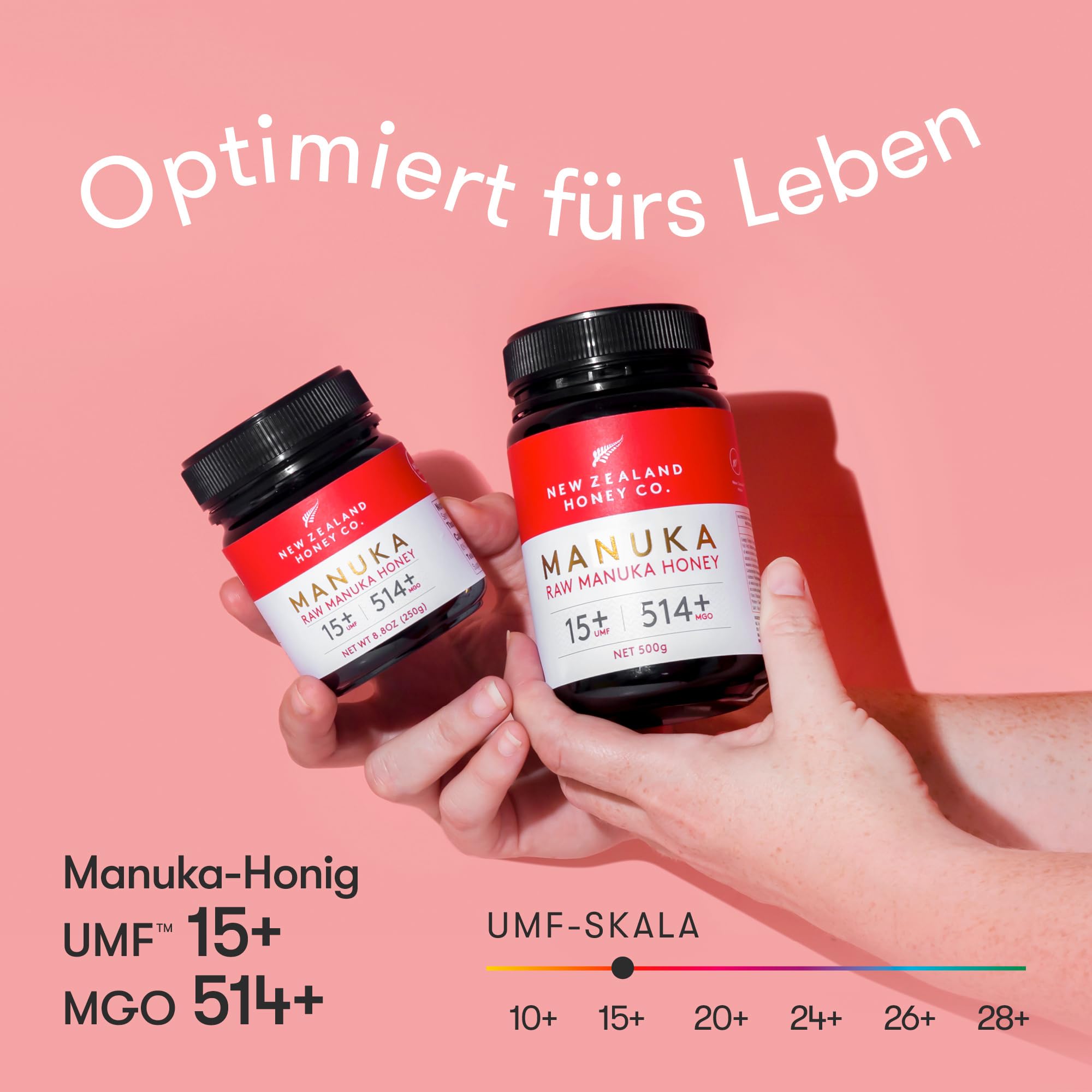 Manuka Honig MGO 514+ UMF 15+ 250g Aktiv Roh Hergestellt in Neuseeland Zertifiziertem Methylglyoxal Gehalt