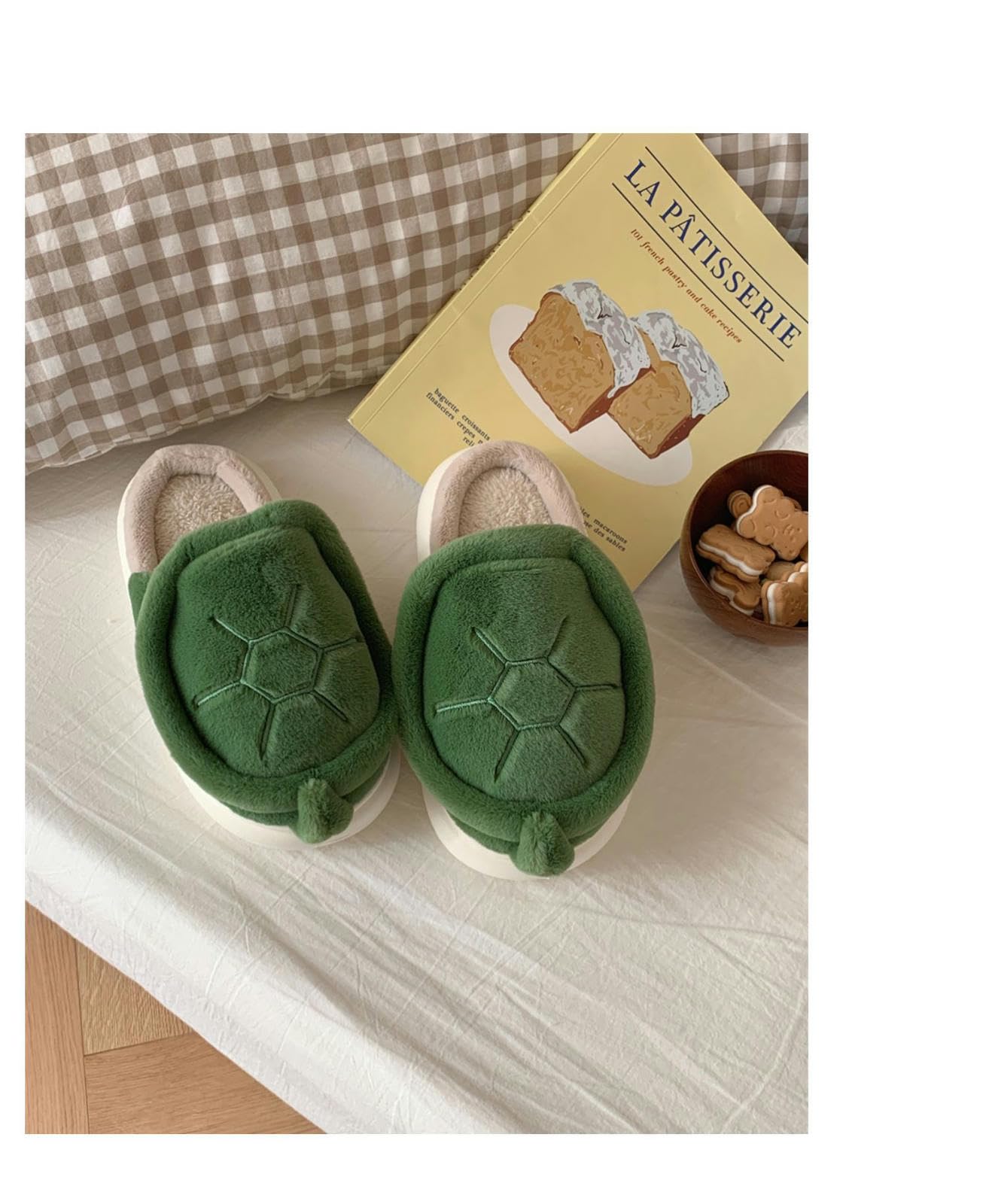 Pantofole Pelipustose Pannelli Di Cotone Per Suola Morbida Per Le Donne Invernali Invernali Calde E Comode Scarpe Da Interno-verde-35-36