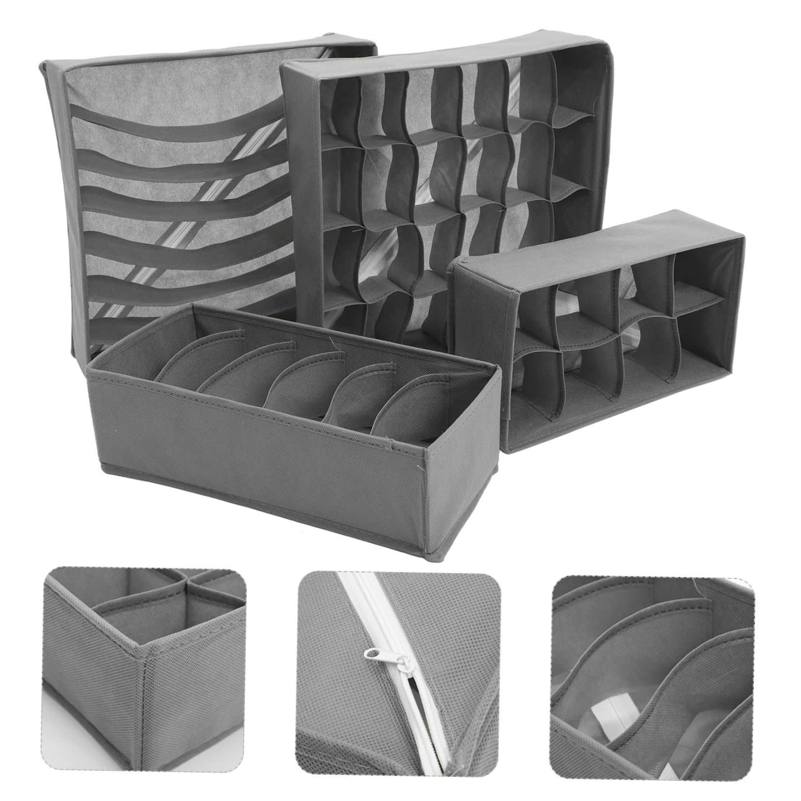 BESTYASH 4pezzi Organizer per Biancheria Intima e Calzini Scatole Portaoggetti Pieghevoli per Armadietti e Contenitori Minimalisti per Piccoli Oggetti