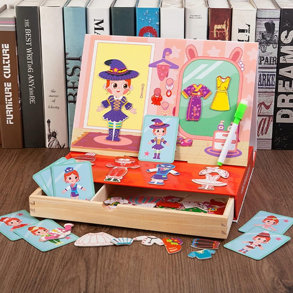 TOYANDONA 1 Set Wooden Dress Up Dolls Play Set Wooden Doll