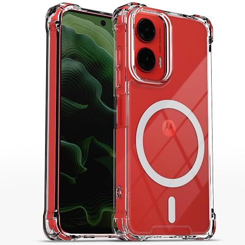 Pikkme Back Cover for Motorola Moto G35 5G Mag-Safe Shockproof PC + TPU | Protective Case Magnetic Support | Bumper Case (Transparent Mag-Safe)