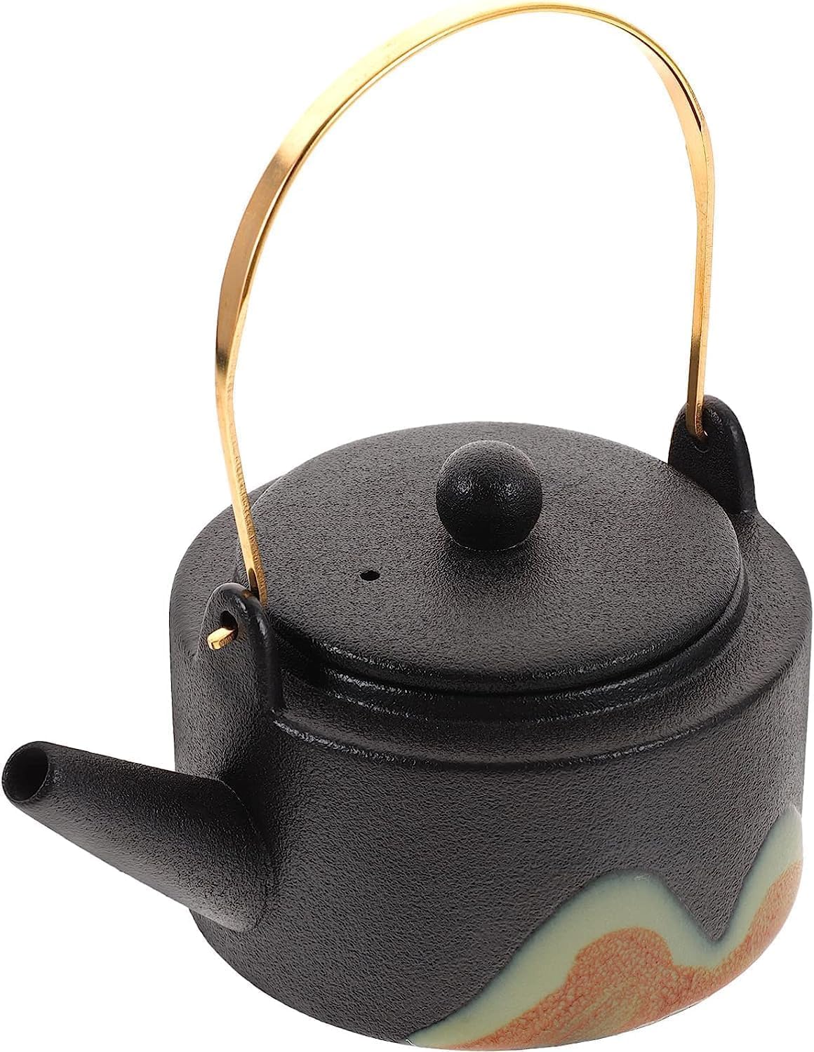 Enameled Teakettle, stove top kettle,Retro Decor Enameled Teakettle,Colorful Hot Water Tea Kettle,Ceramic Teapot Ceramic Tea Kettle Stove Top Teapot Water Kettle Coffee Kettle 220ml Kung Fu Tea Kettl