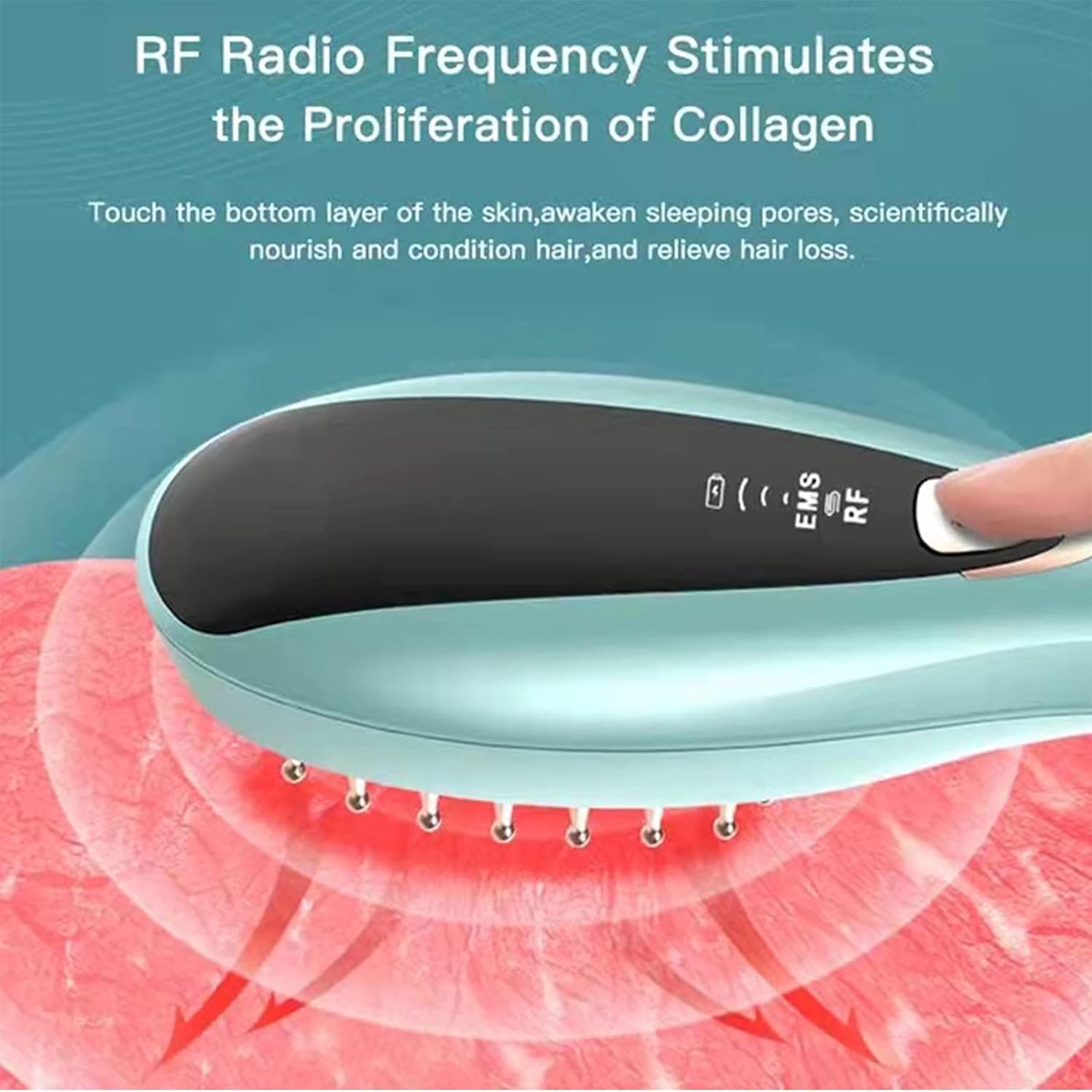 Peine Láser Eléctrico para el Crecimiento del Cabello Peine de Masaje con RF EMS Tratamiento Infrarrojo para el crecimiento del cabello Elitzia ETSR2011B ...