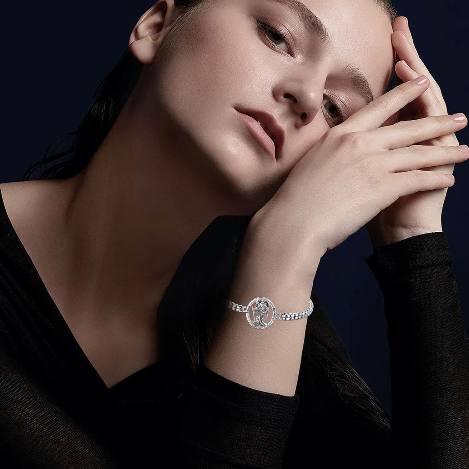 925 Sterling Silver Patron Saint Medal Bracelet Amulet Protection Jewelry Birthday for Men Women with Gifts Box - Image 4