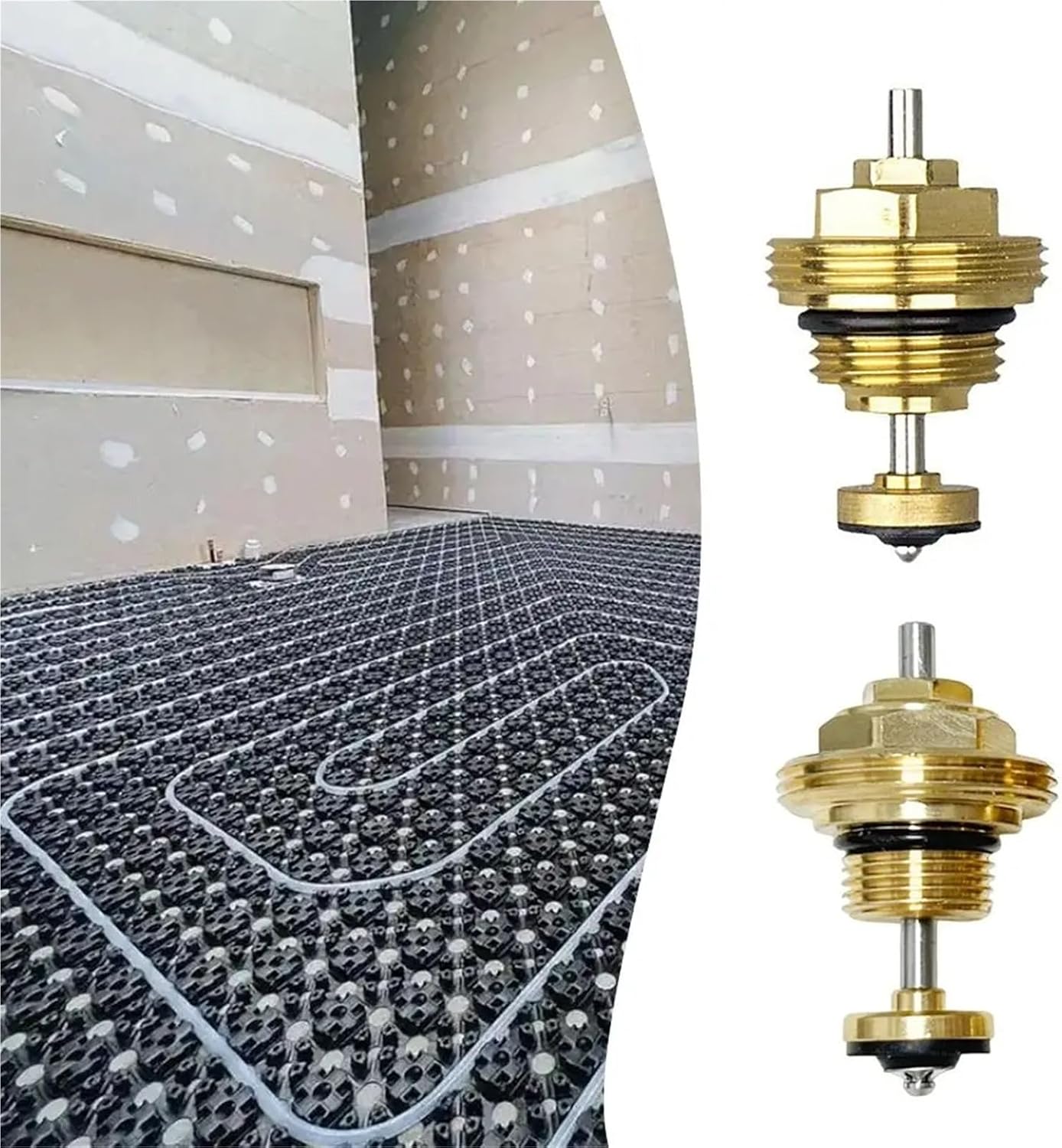 Brass Heating Circuit Distributor Valve Insert Corrosion Resistant M30x1.5 Automatic Spring Core 1/2 3/8 Replacement(1-2)