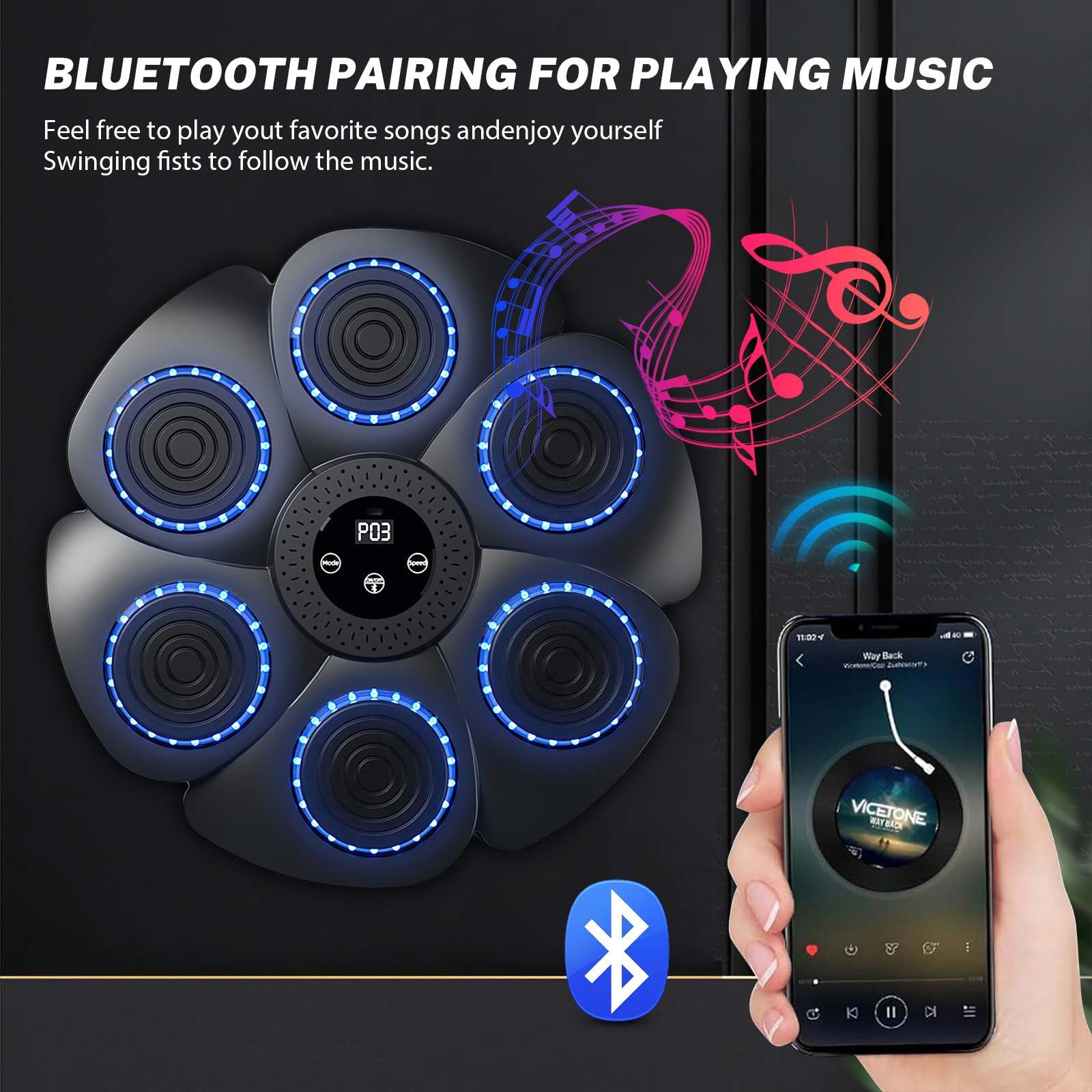 2024 Machine de boxe musicale intelligente avec chargement USB 9 Modes d'exercic 2024 Machine de boxe musicale intelligente avec chargement USB 9 Modes d'exercic