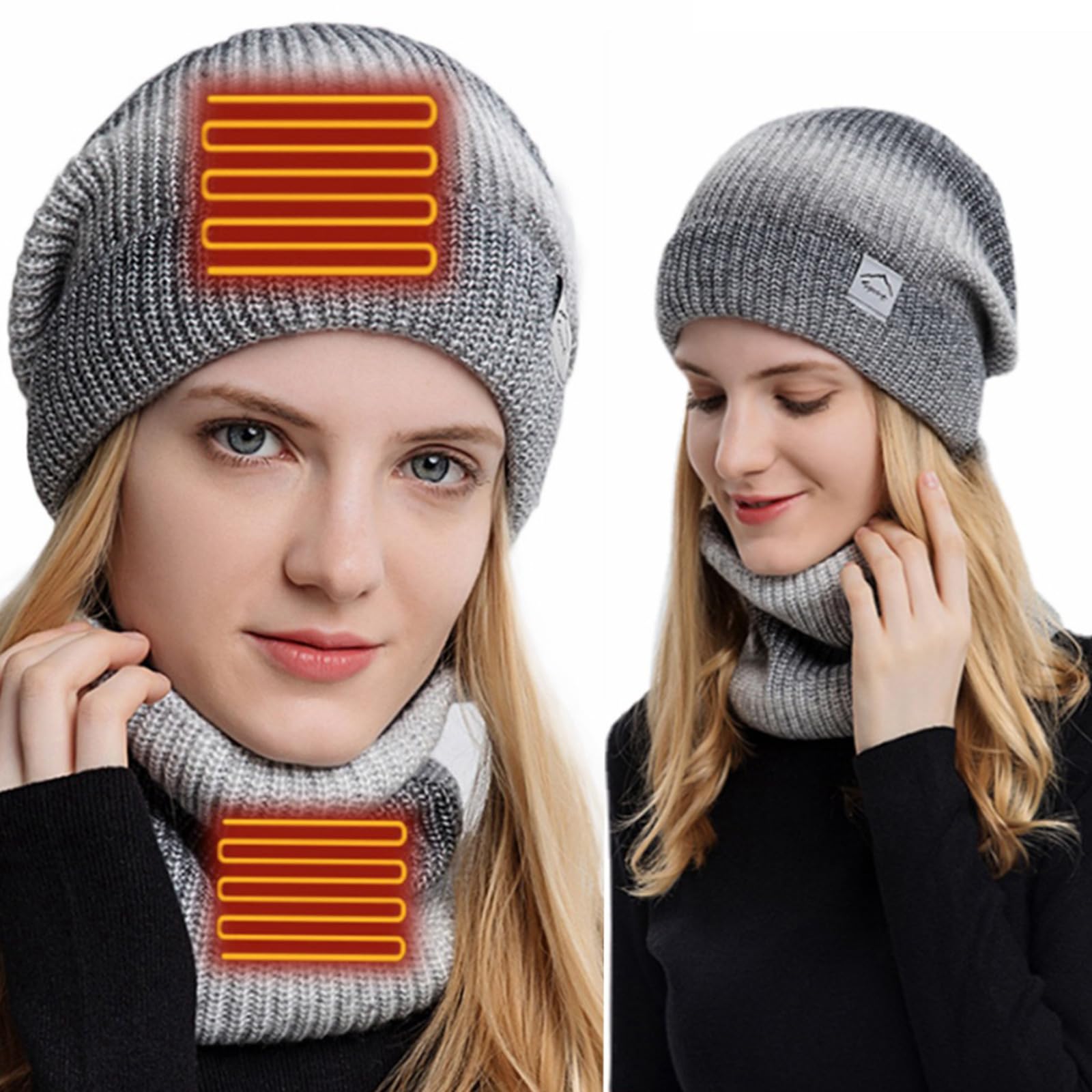 USB Riscaldato Cappello Sciarpa Set Elettrico Caldo Scaldacollo Colore Maglia Cappello Sciarpa Set Riscaldato e Cappello Calore Collo Wrap