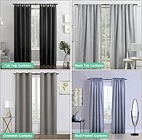 Vista 7 de Paquete de 2 barras de cortina para ventanas de 48-84 pulgadas, barras de cortina de ventana ajustables con remates de tapa final de aluminio