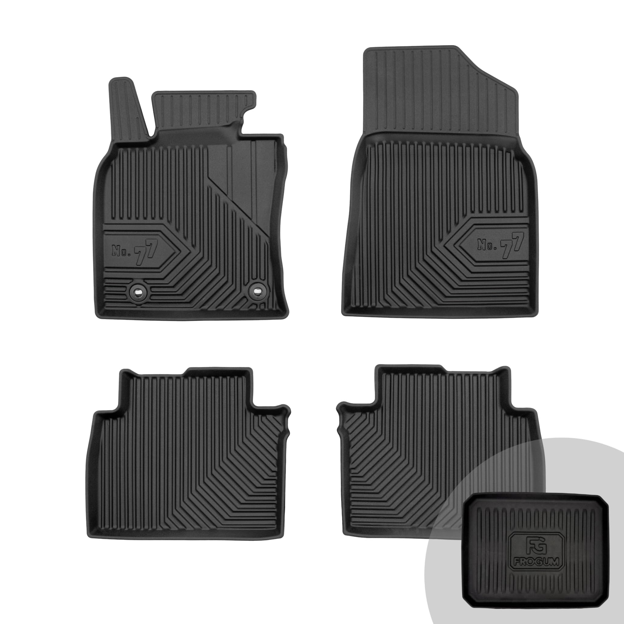 FROGUM No.77 Alfombrillas para Coche Alfombras para Toyota Camry VIII 2018-2024 | Borde Alto | para Todo el año | Tamaño