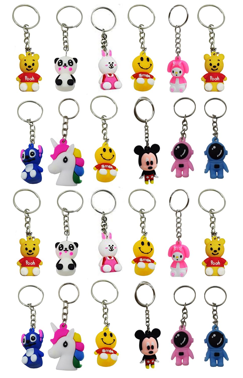 asera cartoon character keychains for kids (Multi color) set of 24-picture-37