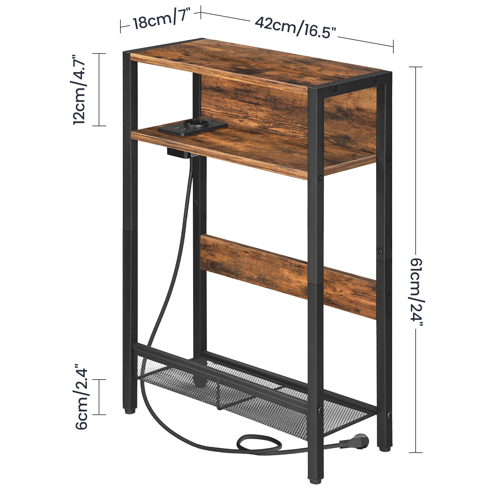 Costway Tavolino Da Divano A 3 Livelli Con Ripiani Cassetti Gambe In Legno Massiccio Tavolo Consolle Stretto Lungo Caffe