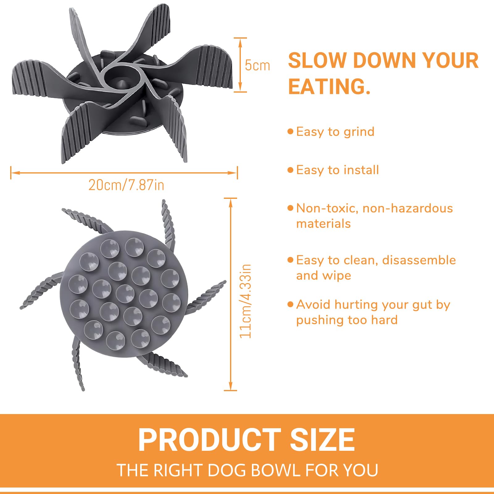 Inseritore Slow Feeder Per Ciotole Cani - Anti Ingurgito Con Ventose Per Alimentazione Lenta - Foto 8