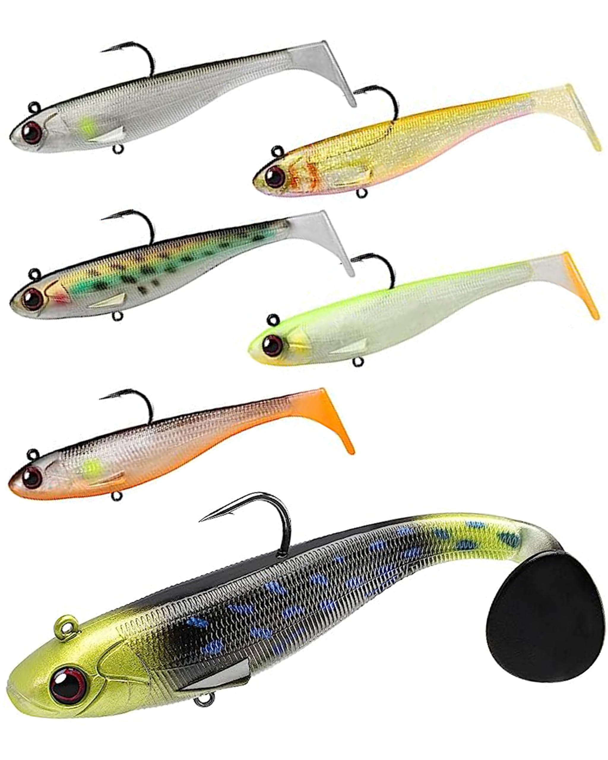 Esca Da Pesca Spinning A Forma Di Pesce – Con Gancio, Occhi 3D, Per Bass, Luccio, Persico | Set Regalo Per Pescatori, Robusta E Durevole - 3