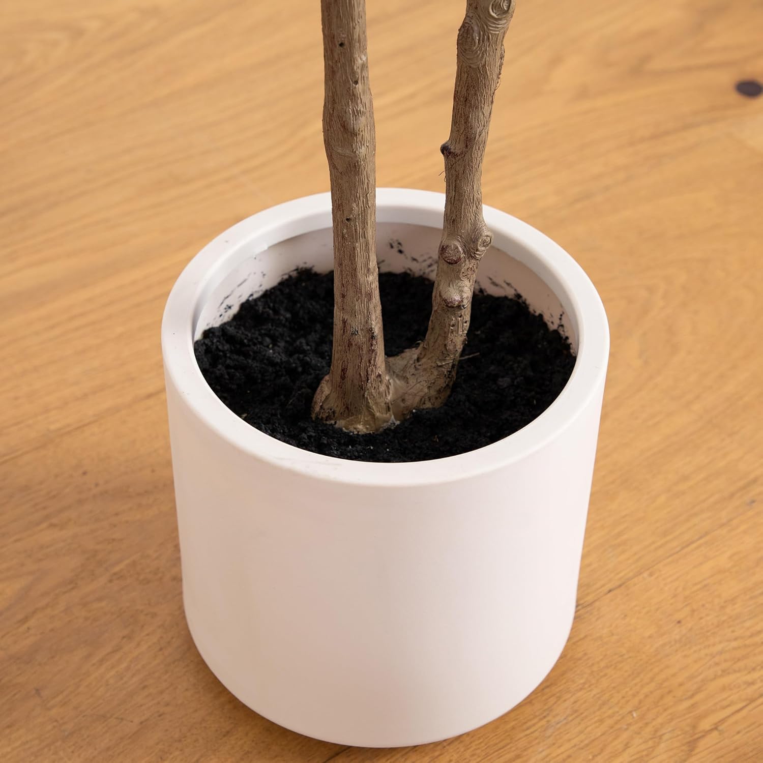 Nearly Natural 5ft Minimalist Olive Tree – Artificial Indoor Tree with Faux Olives, Bendable Branches, and White Decorative Planter with Faux Soil – Realistic Greenery for Home or Office Decor