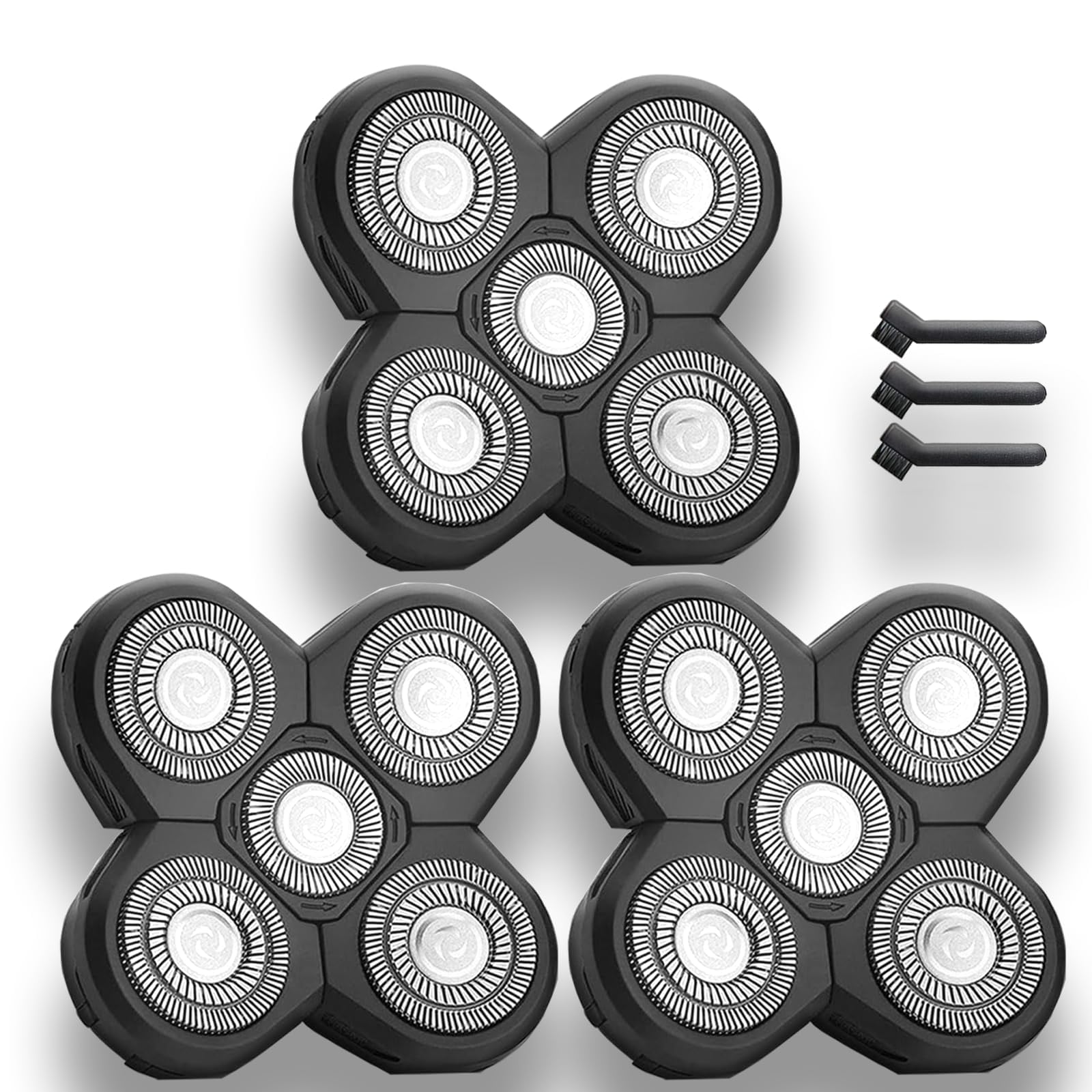 Shaver Replacement Blades Compatible with F-ree-bird Head Shaver Kit, 5 Blades Shaver Replacement Heads for Bald Men, Ruixin Replacement Blades for