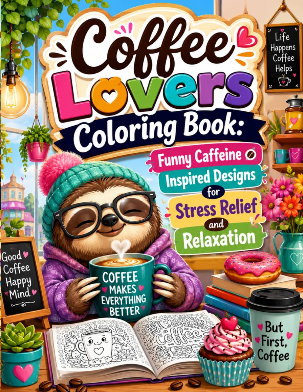 Coffee Lovers Coloring Book: Funny Caffeine Inspired Designs for Stress Relief and Relaxation