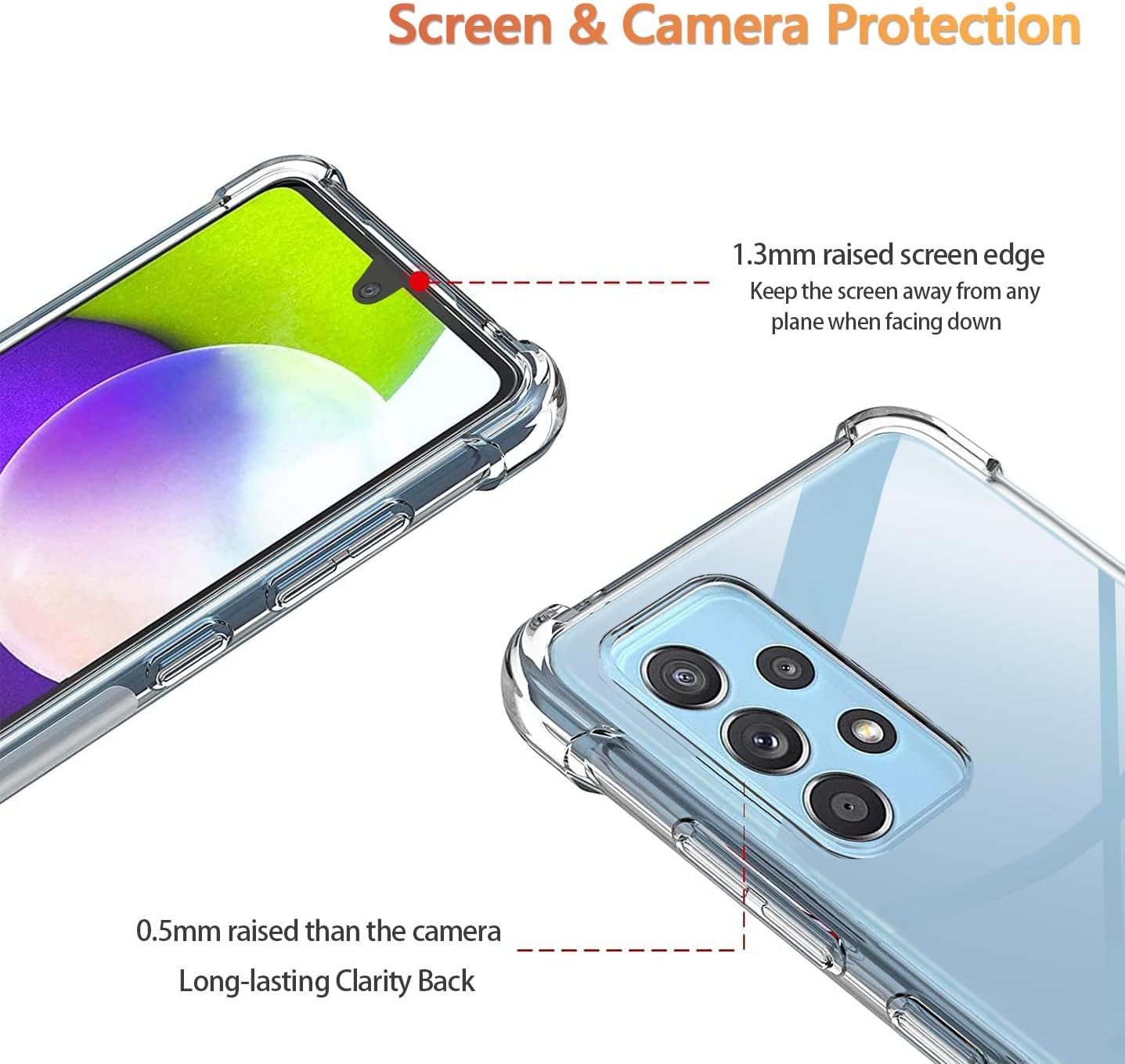 KIOMY Samsung Galaxy A52 5G Clear Case Compatible with A52s 5G and A52 4G Diamond Transparent Cover with Cute Cat Design Anti Yellow Hard PC Panel with Flexible TPU Frame Shockproof Bumper Protection