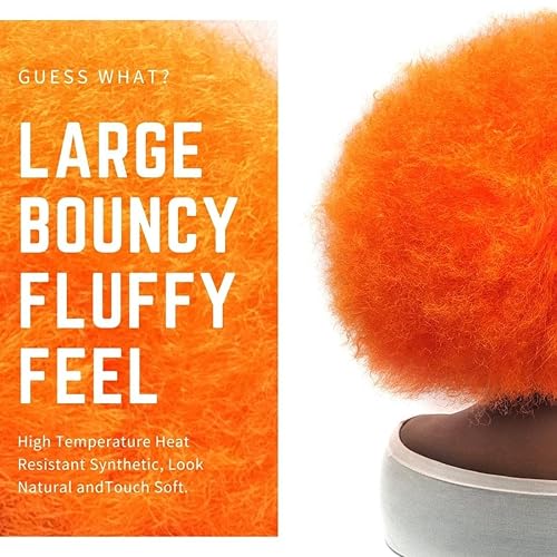 Miniatura 5 de Everfun Pelucas afro para mujeres negras, peluca corta y rizada afro de los años 70, divertida, grande, esponjosa, esponjosa, sintética de primera