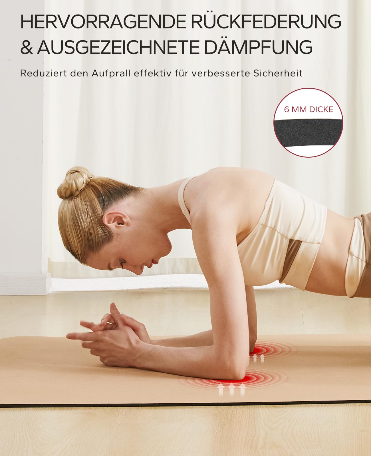 HAPBEAR Yogamatte Kork XXL- Extra Groß Yoga Matte Rutschfestes 183 x116 cm/183 x92cm- 6mm Dicke Dämpfungsauflage, 100% Natürliche & Dauerhaft korkmatte Für Yoga & Pilates- Inkl.Resistance Band