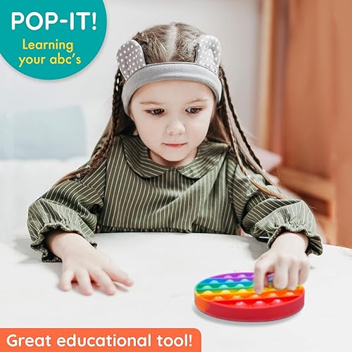 Miniatura 4 de Juguete sensorial para ansiedad con letras del alfabeto Pop It de arco iris y letras – Imprescindible para el aula de primer grado, burbujas
