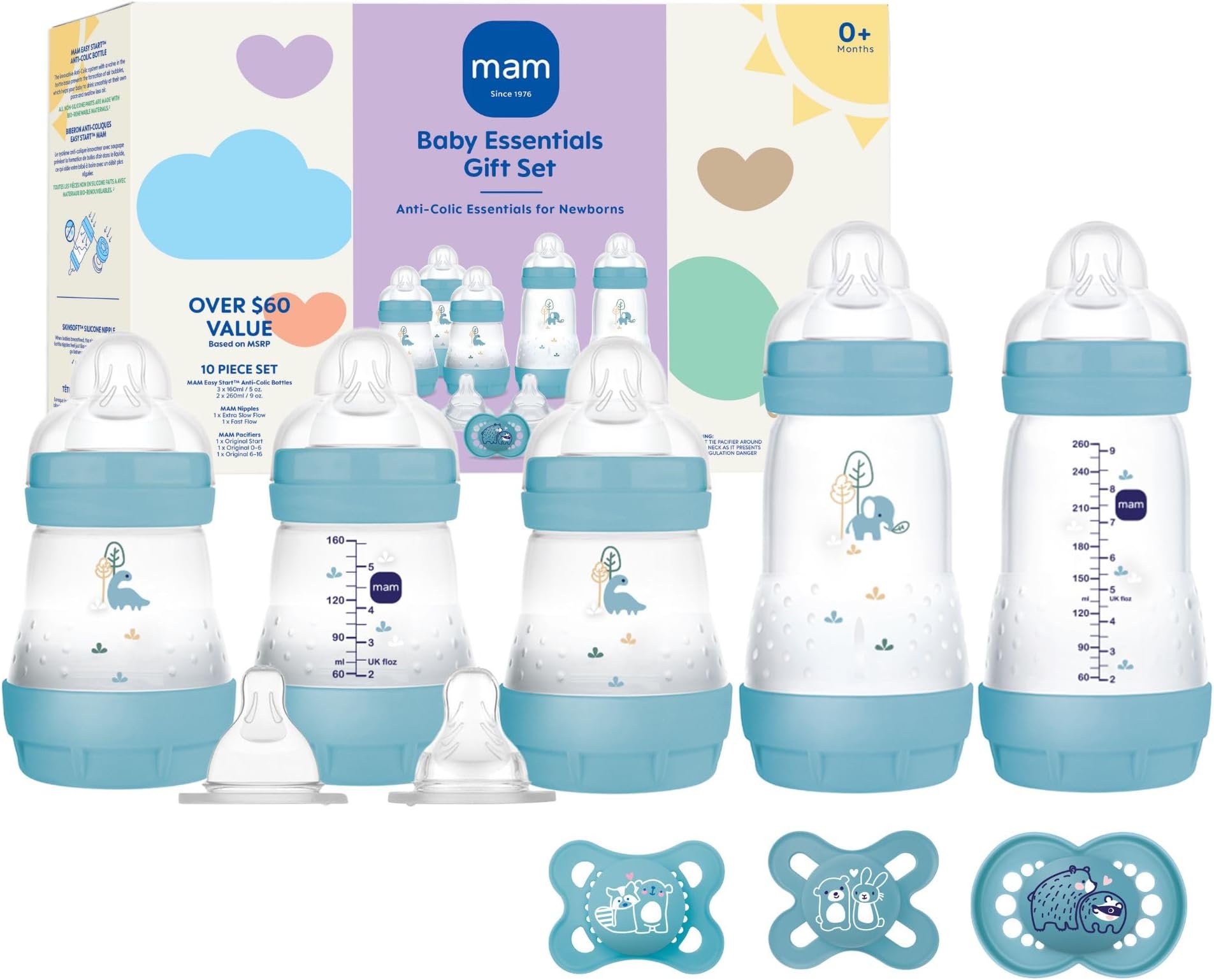 MAM Matte Essentials Gift Set, 10-Piece, Newborn, Boy