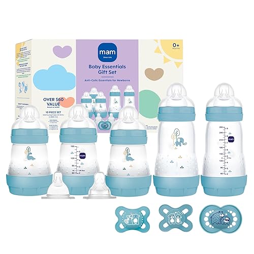Miniatura 11 de MAM Newborn Essentials - Juego de alimentación mate con botellas anticólicos Easy Start de 5 onzas, autoferilizantes, chupetes de 0 a 3 meses