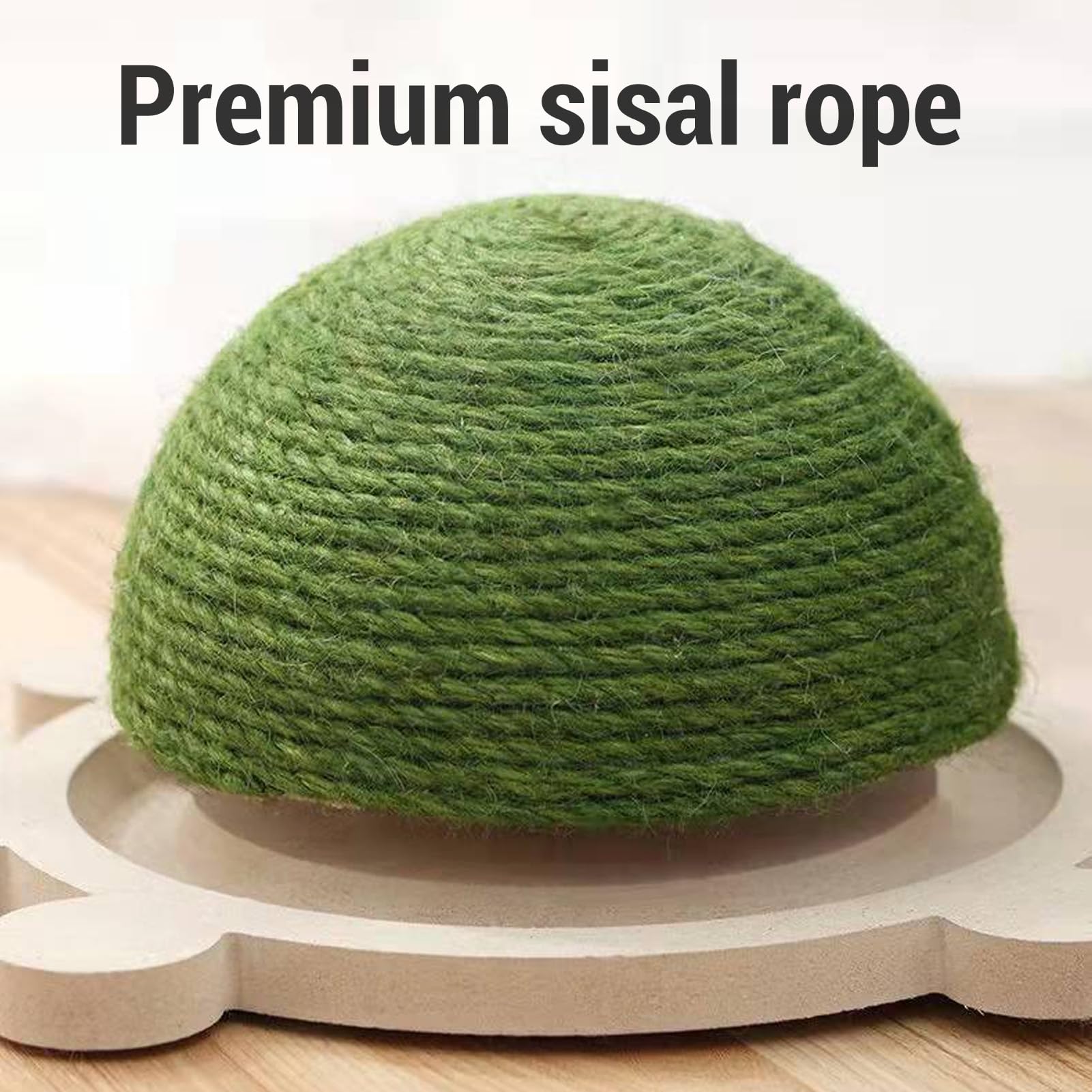 Juguete para Gatos, Pelota de Sisal para Gatos Pequeños y Medianos, Juguete Interactivo, Pelota para Gatos con Pista de Rodillos y Base de Madera para Gatos de Interior