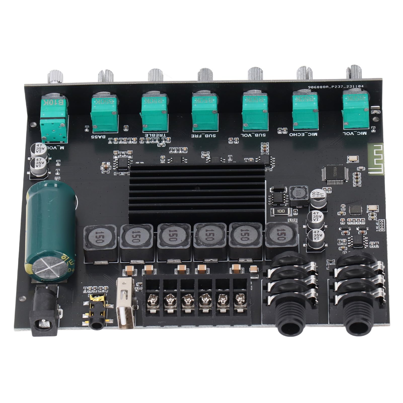 Bluetooth Digital Amplificateur Module 2.1 Carte d'amplificateur d'alimentation du Canal avec Carte sonore TPA3116D2 Prise en Charge USB Disque USB Mic DC12 24V pour Le système