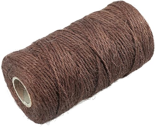 Miniatura 4 de Cuerda de yute de 328 pies color café cuerda para envolver regalos de Navidad cuerda de yute ideal para regalos artesanales cuerda de embalaje