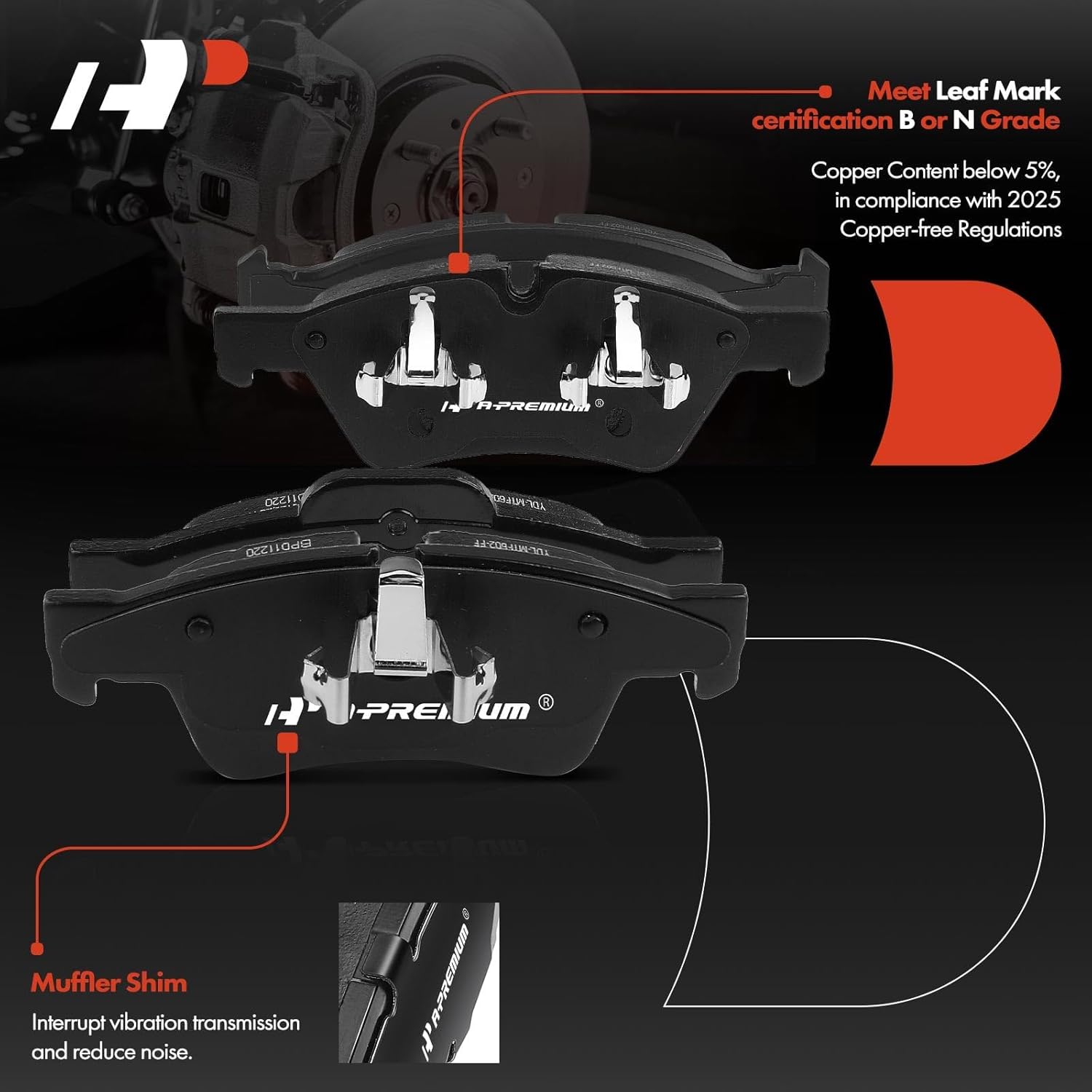 A-Premium Front and Rear Drilled and Slotted Disc Brake Rotors + Ceramic Pads Kit Compatible with Select Mercedes-Benz Models - GL320, GL350, GL450, GL550, R350, ML320, ML350, ML450, ML500, 12-PC Set