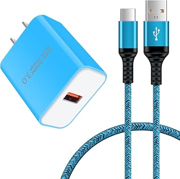 High-Speed Charger Type-C Android Charger QC3.0 Charger 18W/3A Smartphone Charger Type-C Fast Charging USB-C Cable 0.9m/1pc QC3.0 Adapter Android Charger Type C Cord Mobile Fast Charger Galaxy Fast