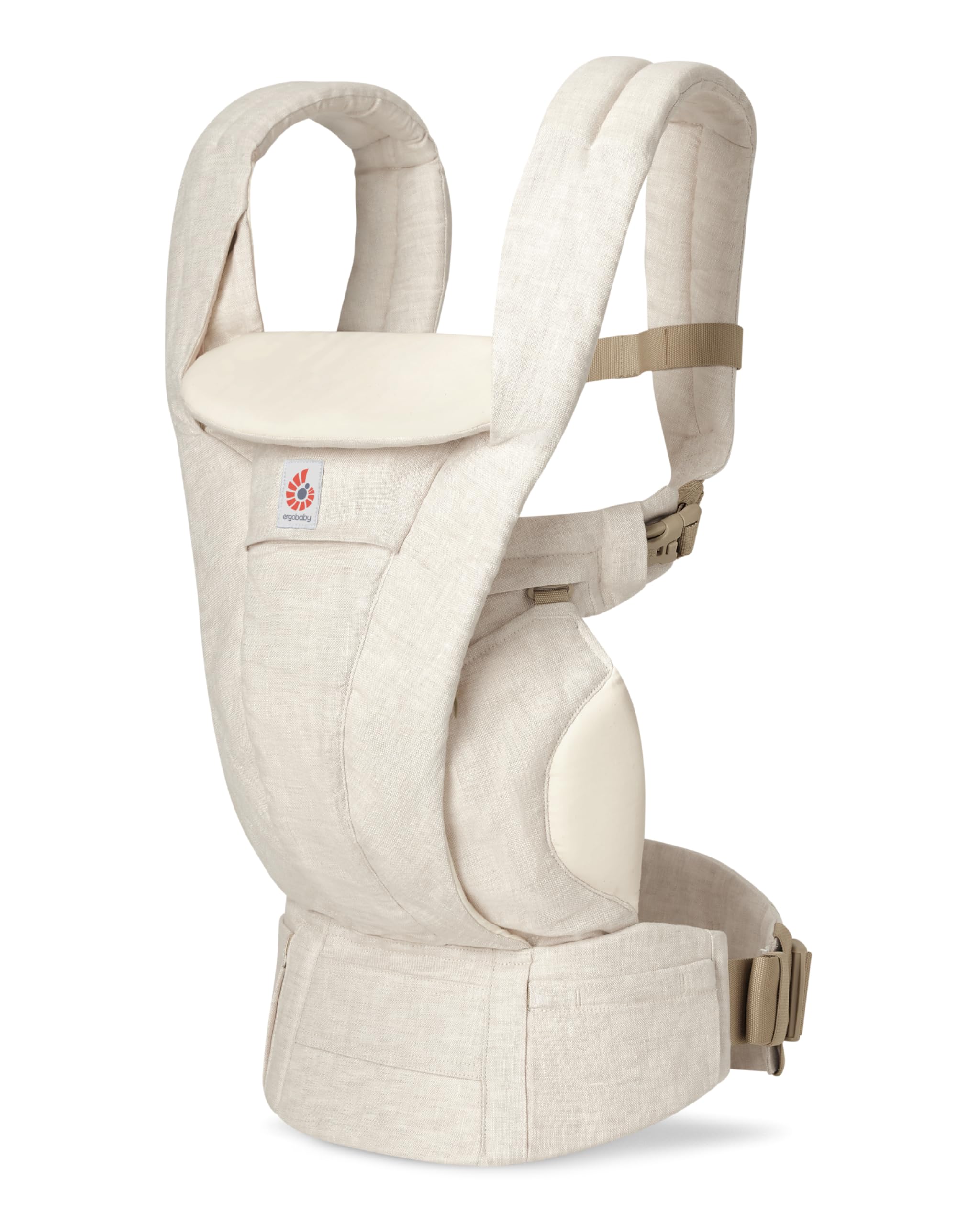 Ergobaby Omni Deluxe Baby Carrier for Newborn to Toddlers 0-48 Months (7-45 lbs) - 4-Position Natural Linen Baby Carrier with Ergonomic Support,