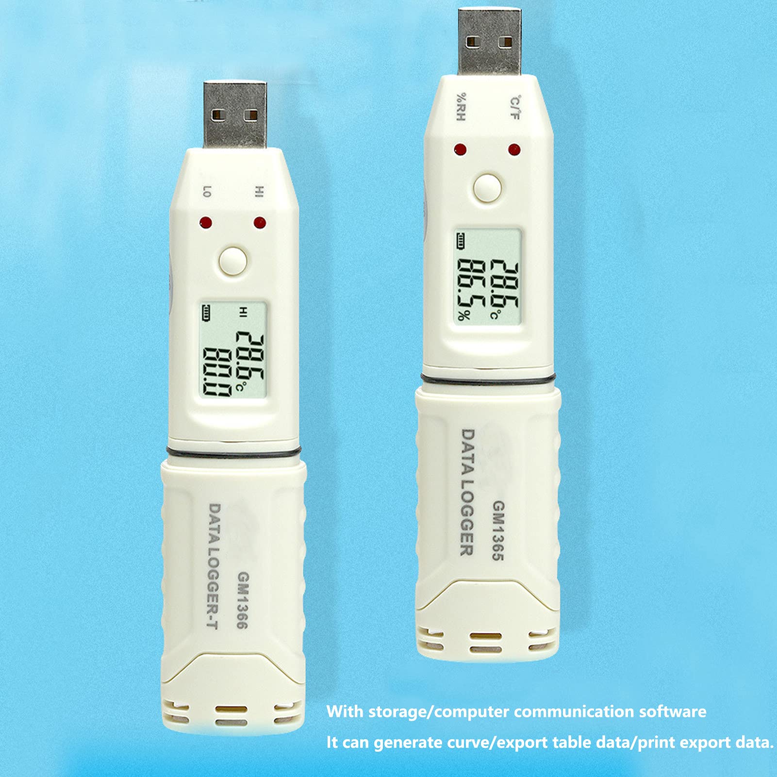Registratore Digitale di Temperatura USB LED Registratore di Temperatura Interna con Software PC per Analisi Dati, Portatile per Laboratori Magazzini Serre