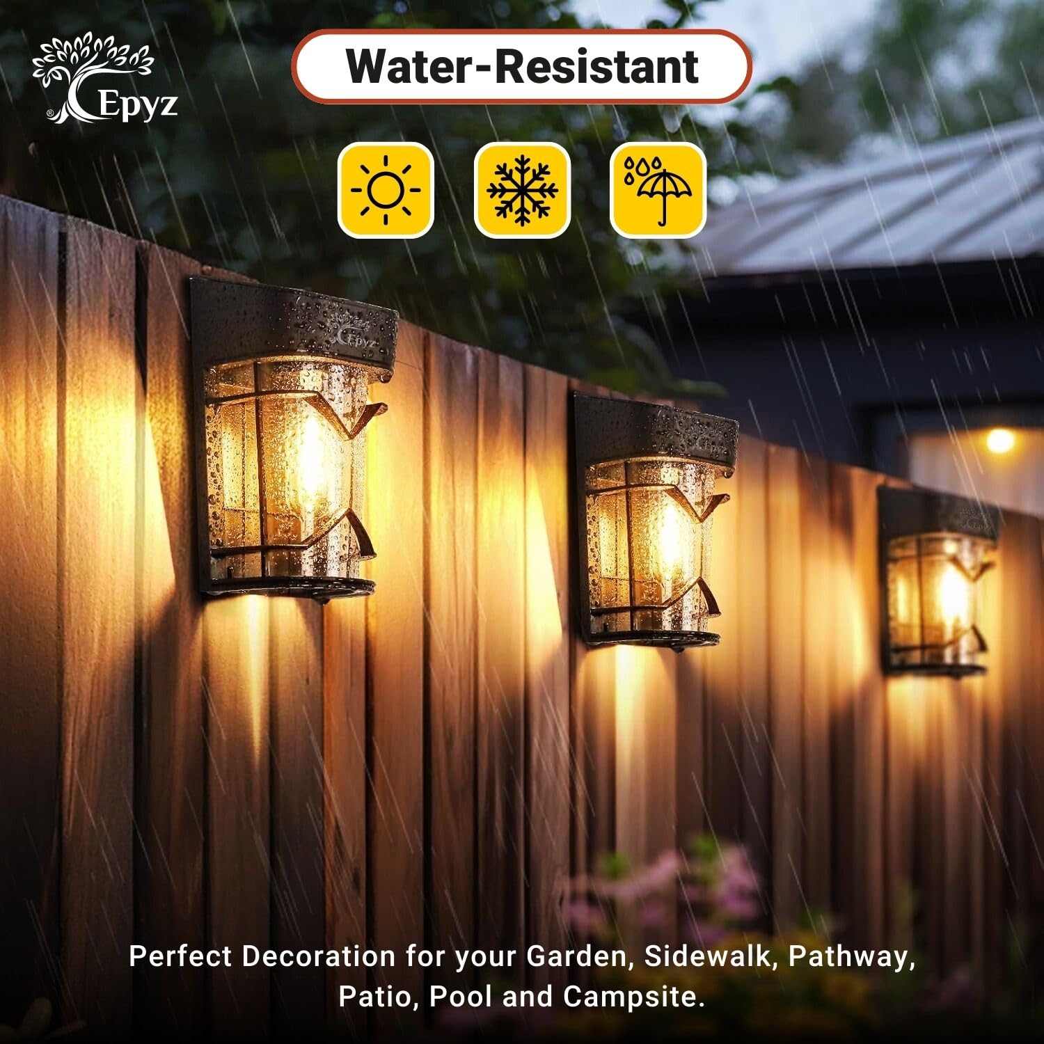 Epyz Solar Wall Light - Warm Yellow LED -2