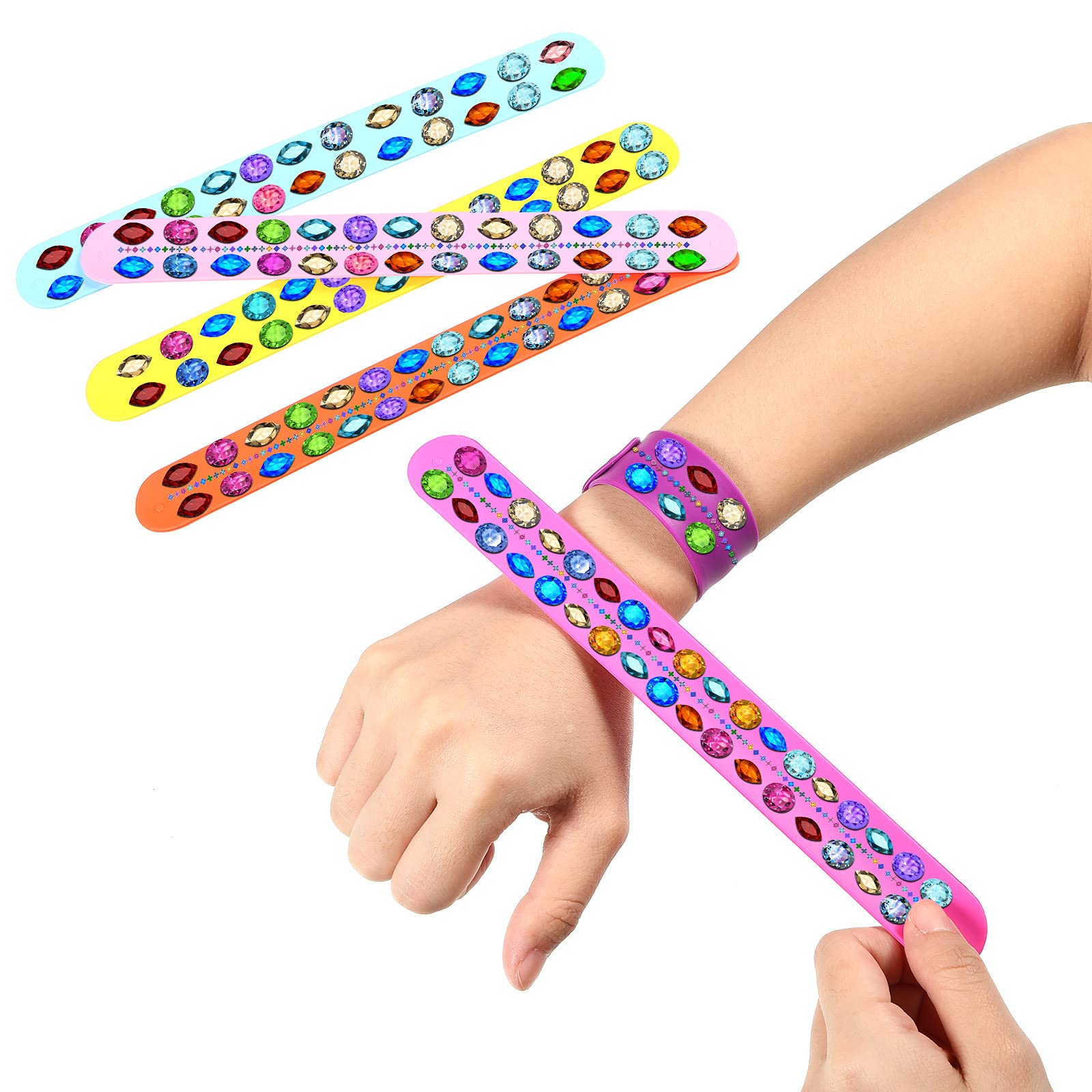 Amazon | 24ピース スラップブレスレット 子供用 DIY レインボー