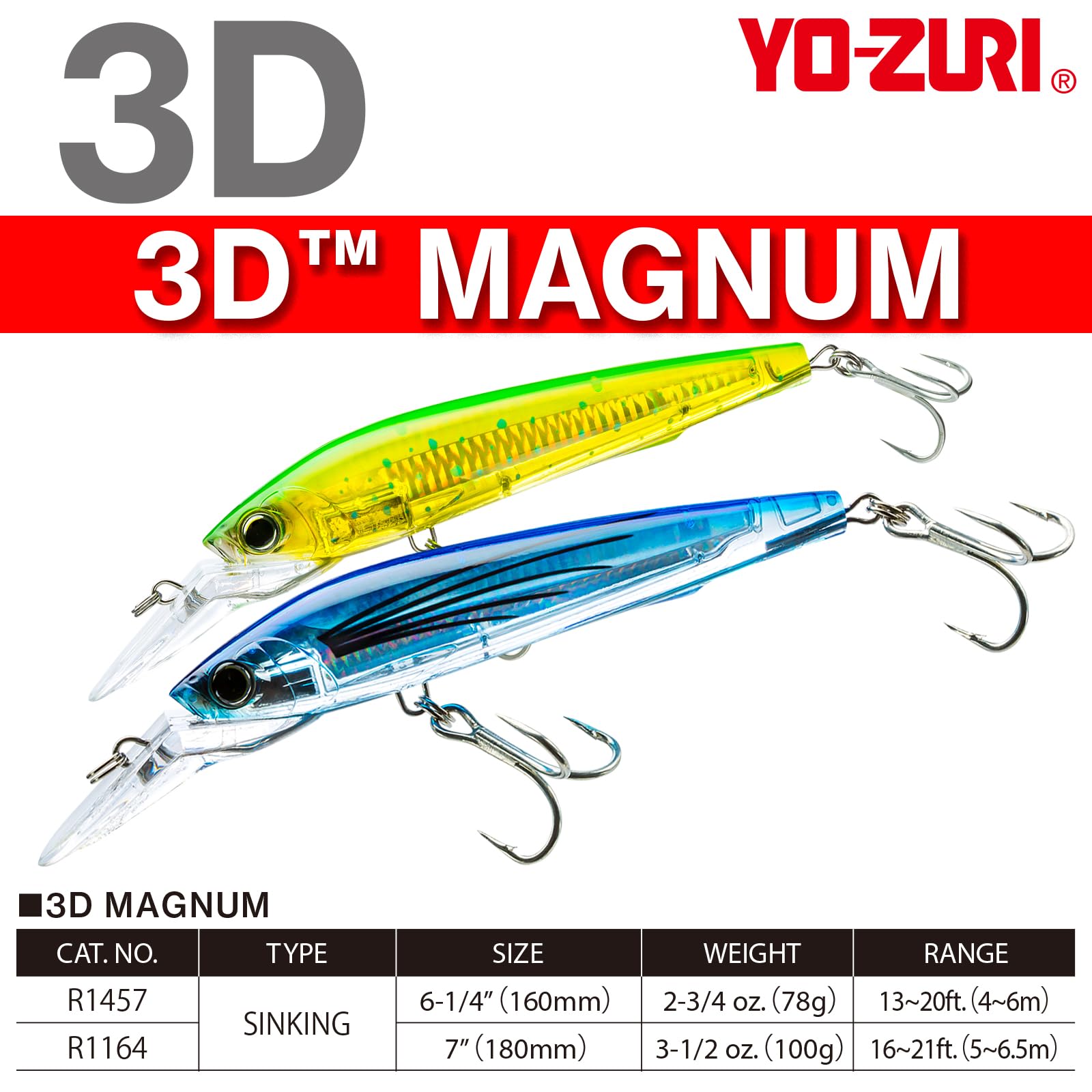 YO-ZURI トローリングルアー マグヘッド Amazon.co.jp: YO-ZURI ソルトルアー 3D マグナム シンキング 180mm