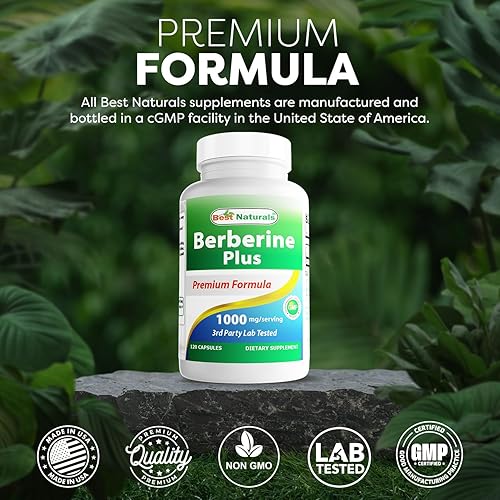 Miniatura 5 de Best Naturals Berberine Plus 1000 mg/porción 120 cápsulas (120 unidades (paquete de 2))