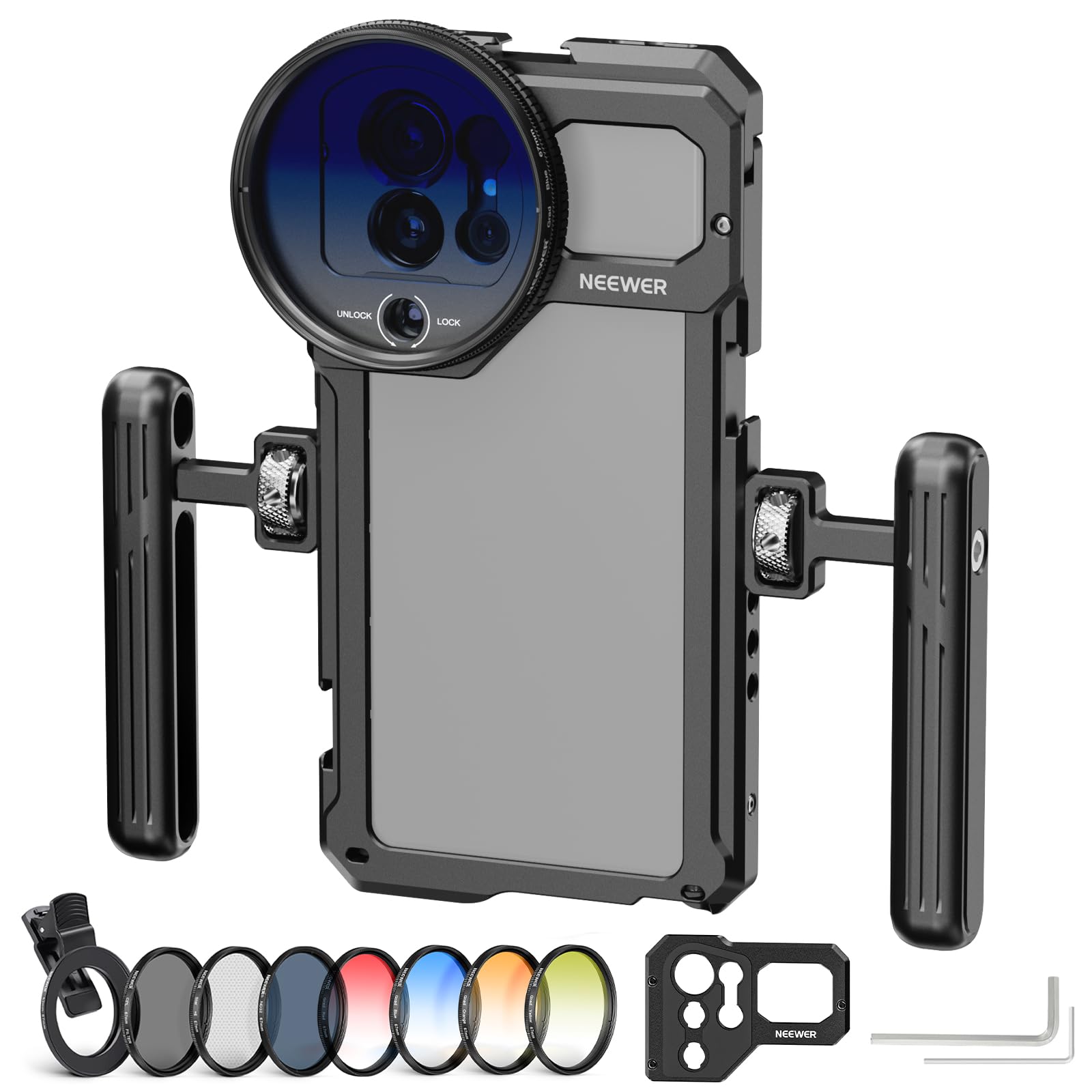 NEEWER S23 Ultra Phone Cage Video Rig with Two Side Handles, 17 mm