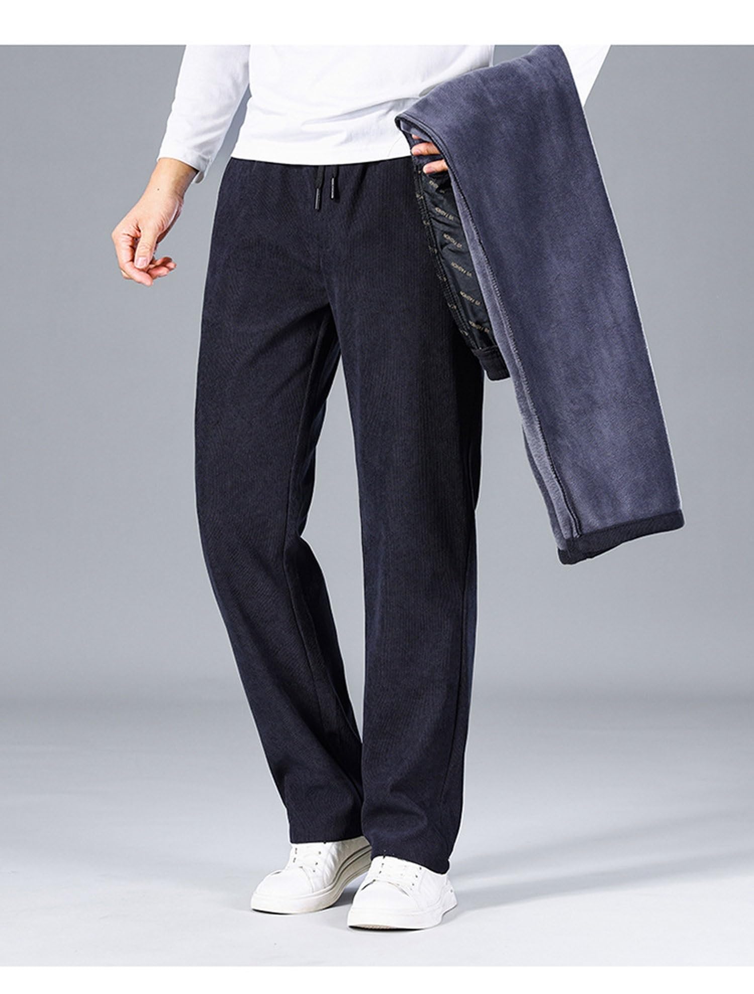 DTREEL Pantalones De Chándal De Invierno For Hombre Pantalones Deportivos For Hombre Pantalones De Chándal Pantalones Casuales Pantalones De Chándal De Algodón Pantalones De Chándal Con Cordón