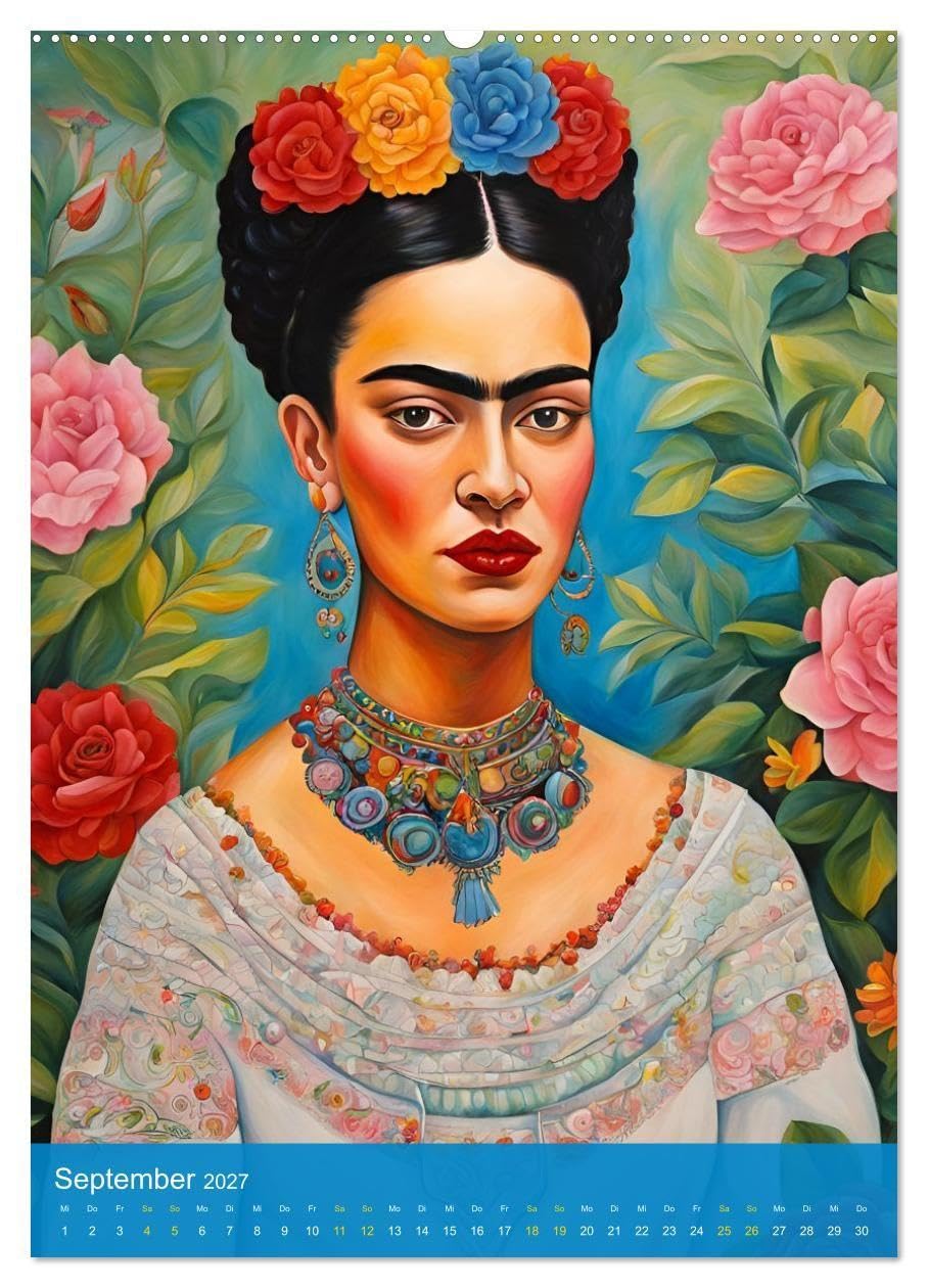 Gefangen in Normen. Frida Kahlo inspiriert. Flor de mi alma (hochwertiger Premium Wandkalender 2027 DIN A2 hoch), Kunstdruck in Hochglanz: Frida inspiriert – Stärke jenseits der Norm (CALVENDO Kunst)