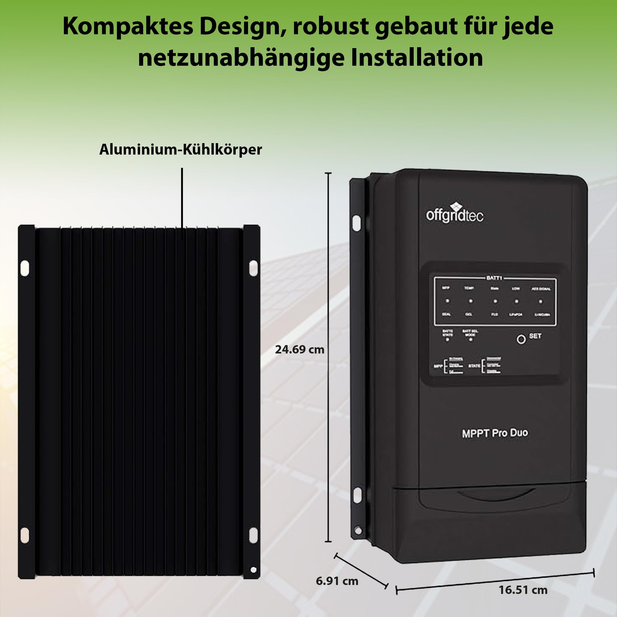 Offgridtec® Regulator ładowania MPPT Pro Duo 30 A 12 V 24 V do dwóch obwodów baterii. Aplikacja dostępna dla Android.