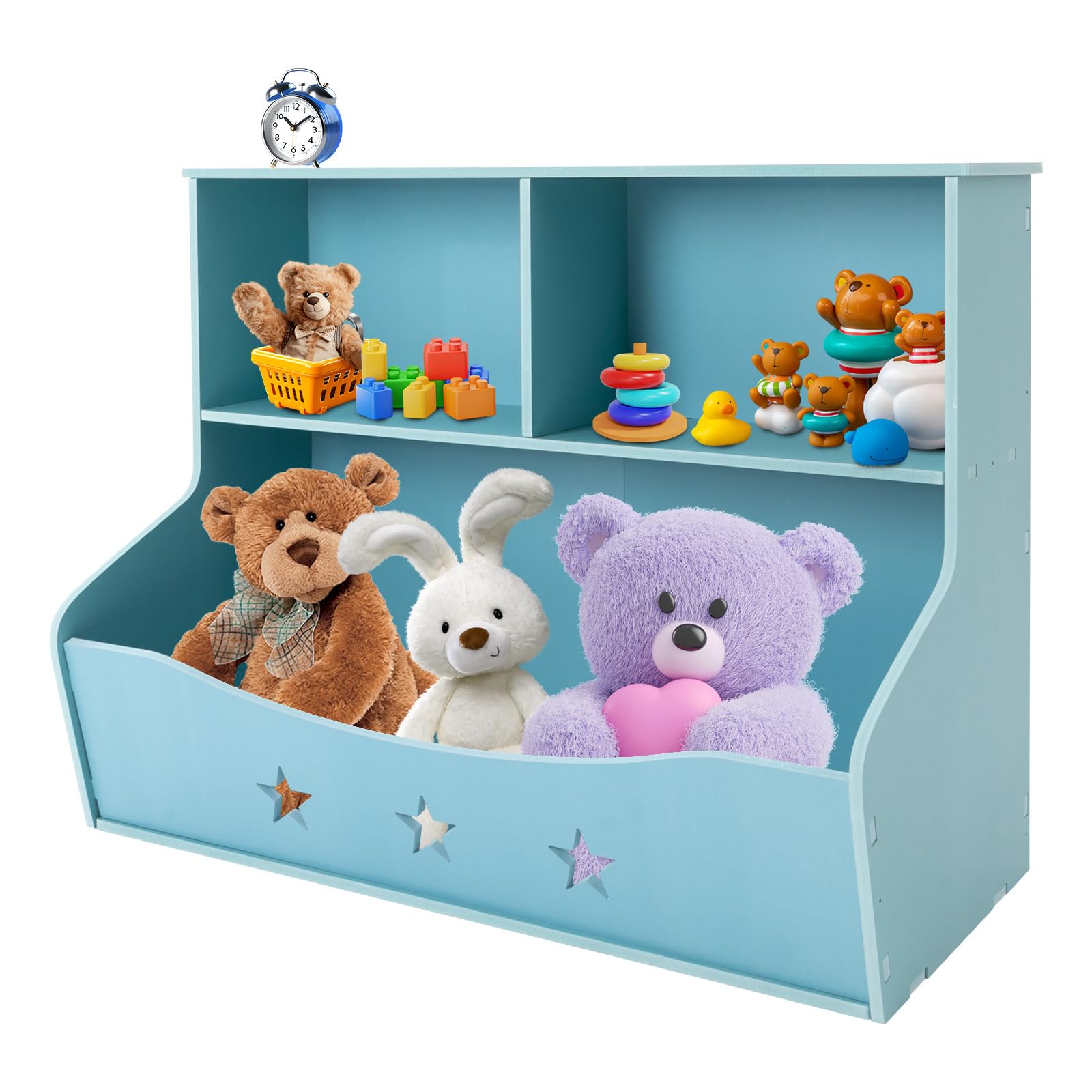 Kinderzimmerregal, Spielzeug-Organizer, Aufbewahrungsregal für Kinder, Aufbewahrungsboxen, Spielzeugregal, Spielzeug-Organizer für Kinderzimmer Kindergarten, 79 * 36.5 * 61.5cm (Hellblau)