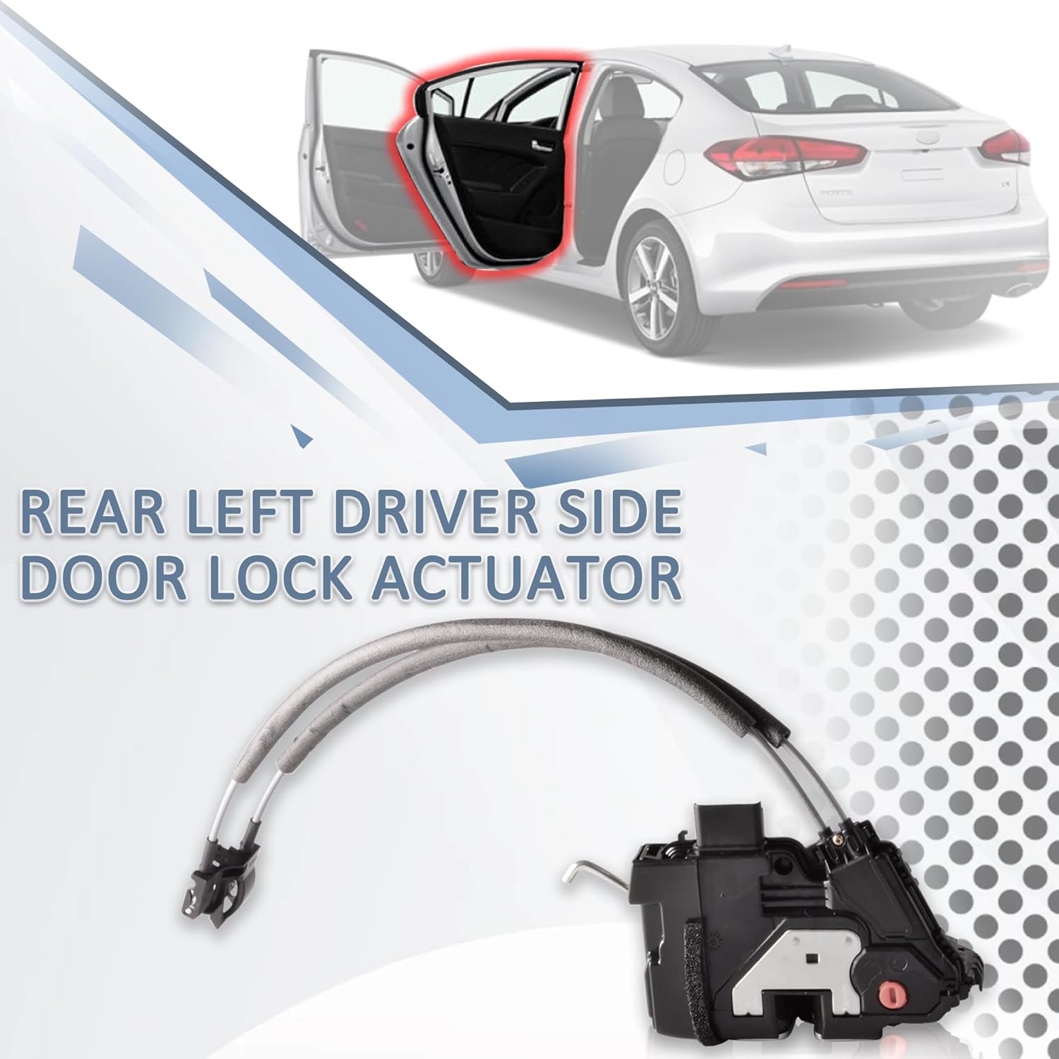 Rear Left Door Lock Actuator Assembly Compatible for 2014-2018 Kia Forte Door Latch Actuator, Replace# 81410-A7010 81410A7010