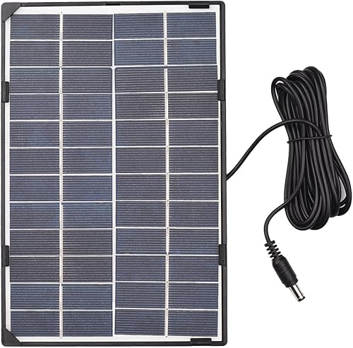 Irishom Panel solar de 6 W 12 V para cámara de seguridad al aire libre celda solar con salida de CC de 10 pies DIY Panel solar impermeable para luz