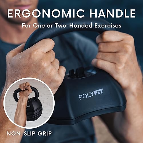 Miniatura 4 de Polyfit Juego de pesas rusas ajustables  304050 libras  Pesas rusas para gimnasio en casa