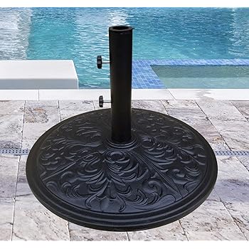 Amazon Com Tropishade Umbrella Base Cast Iron With Black Powder Coating Weight 50 Lbs Garden Outdoor